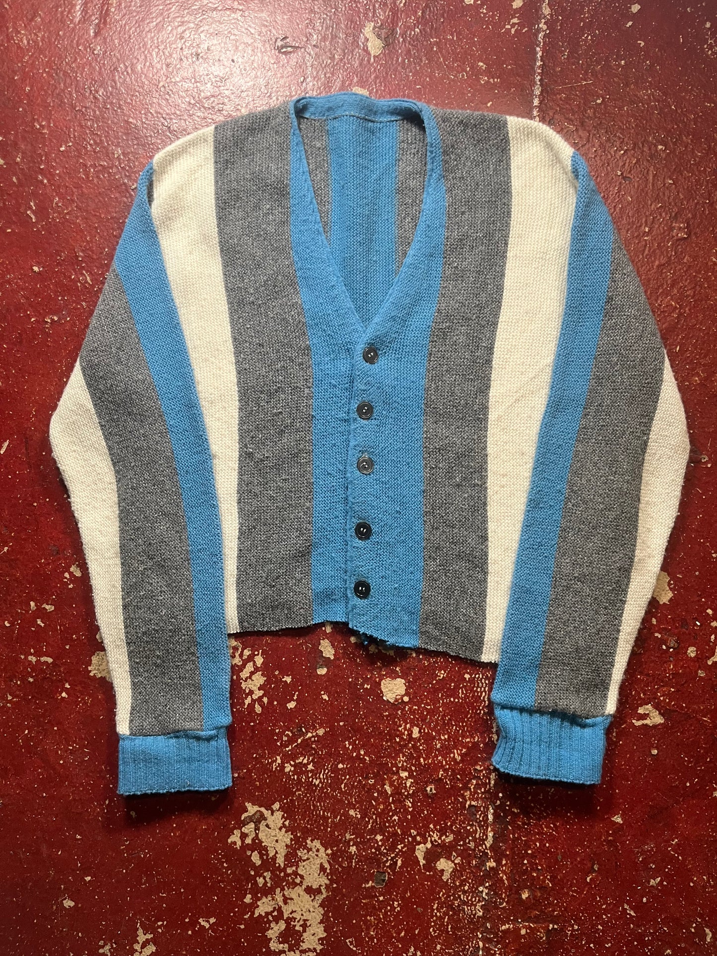 60s Vertical Striped Cardigan