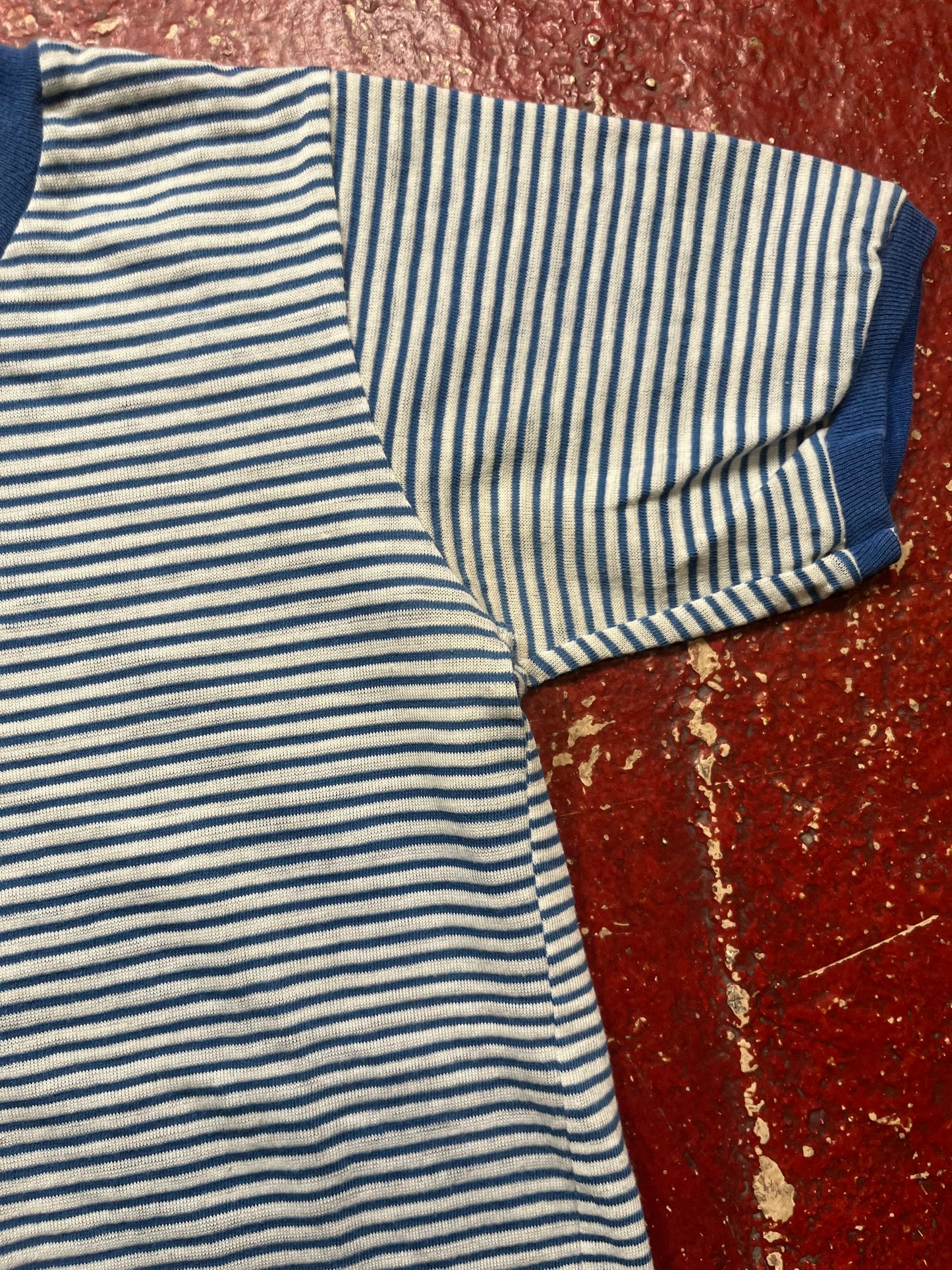 70s/80s Blue Striped Ringer Tee