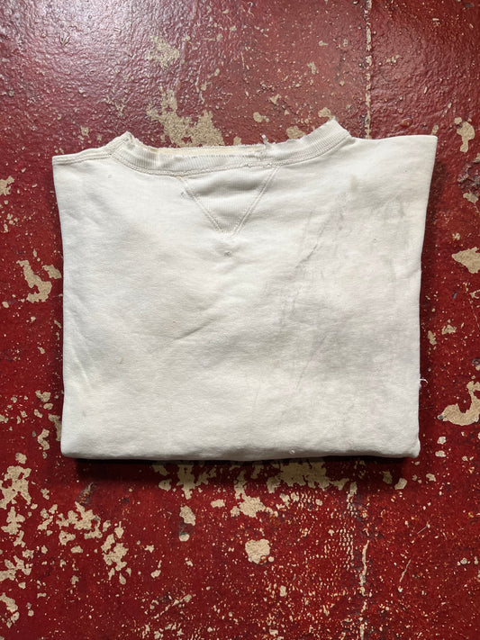 50s Penneys White Single V Crewneck
