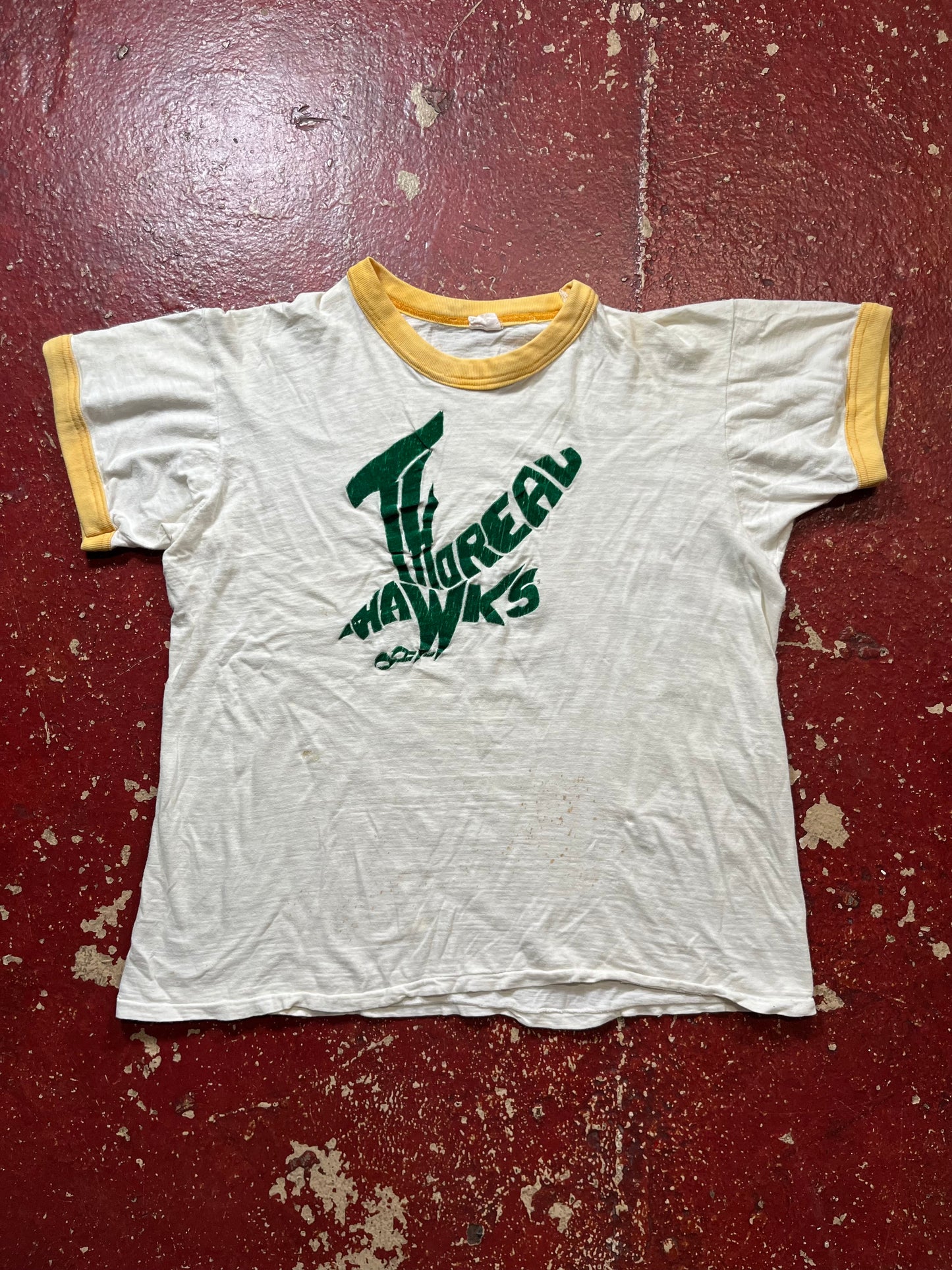 60s/70s Thoreal Hawks Flock Ringer Tee