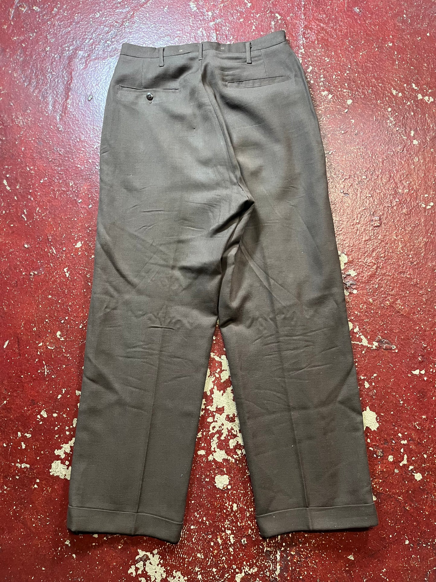 50s Brown Drop Loop Pants