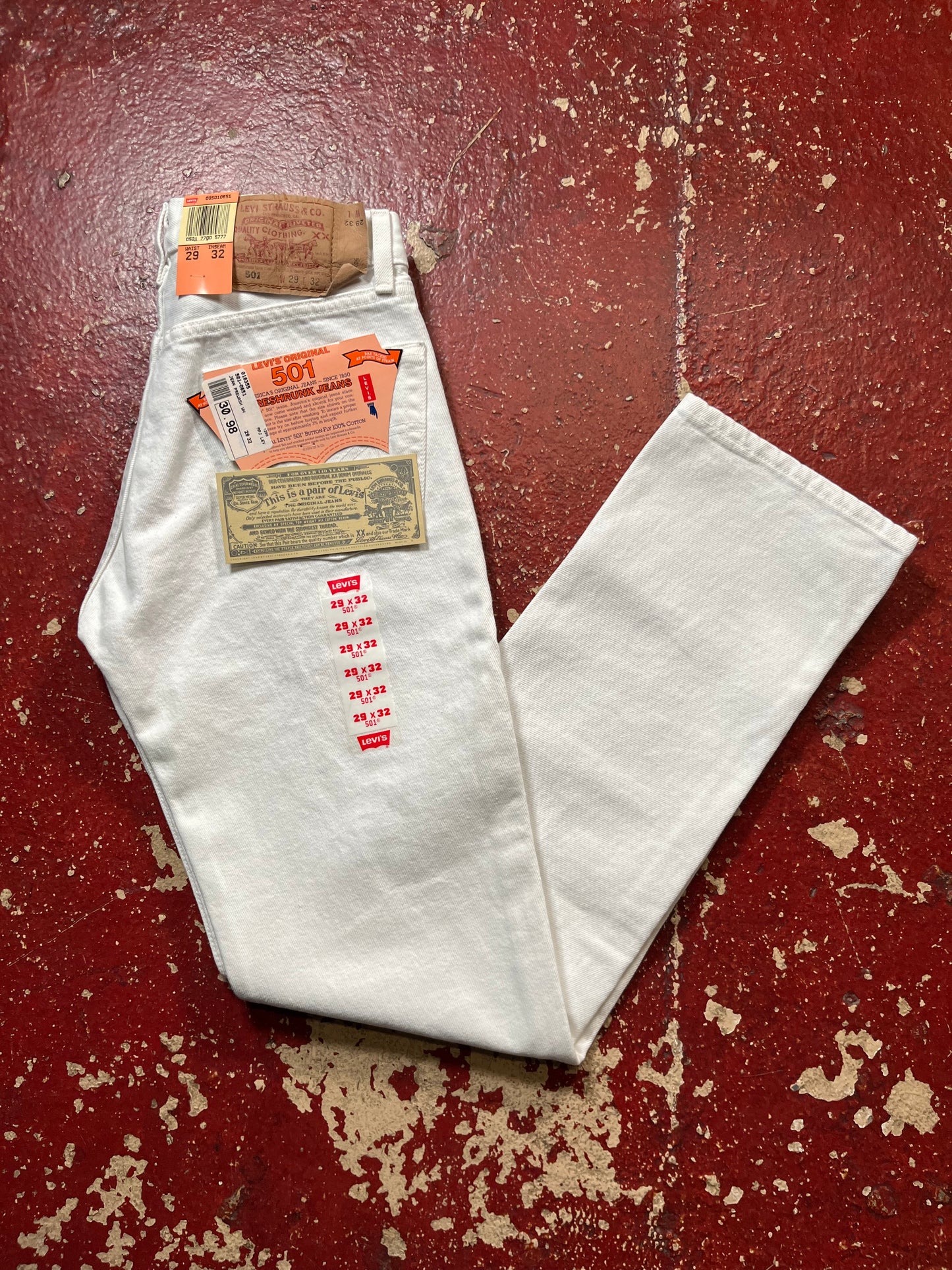 1994 DS Levis 501s White Jeans