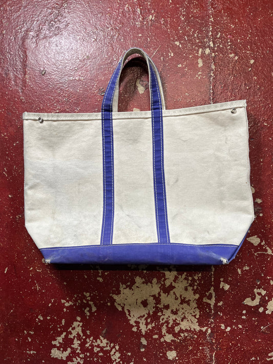 60s LL Bean White & Purple Boat N Tote Bag