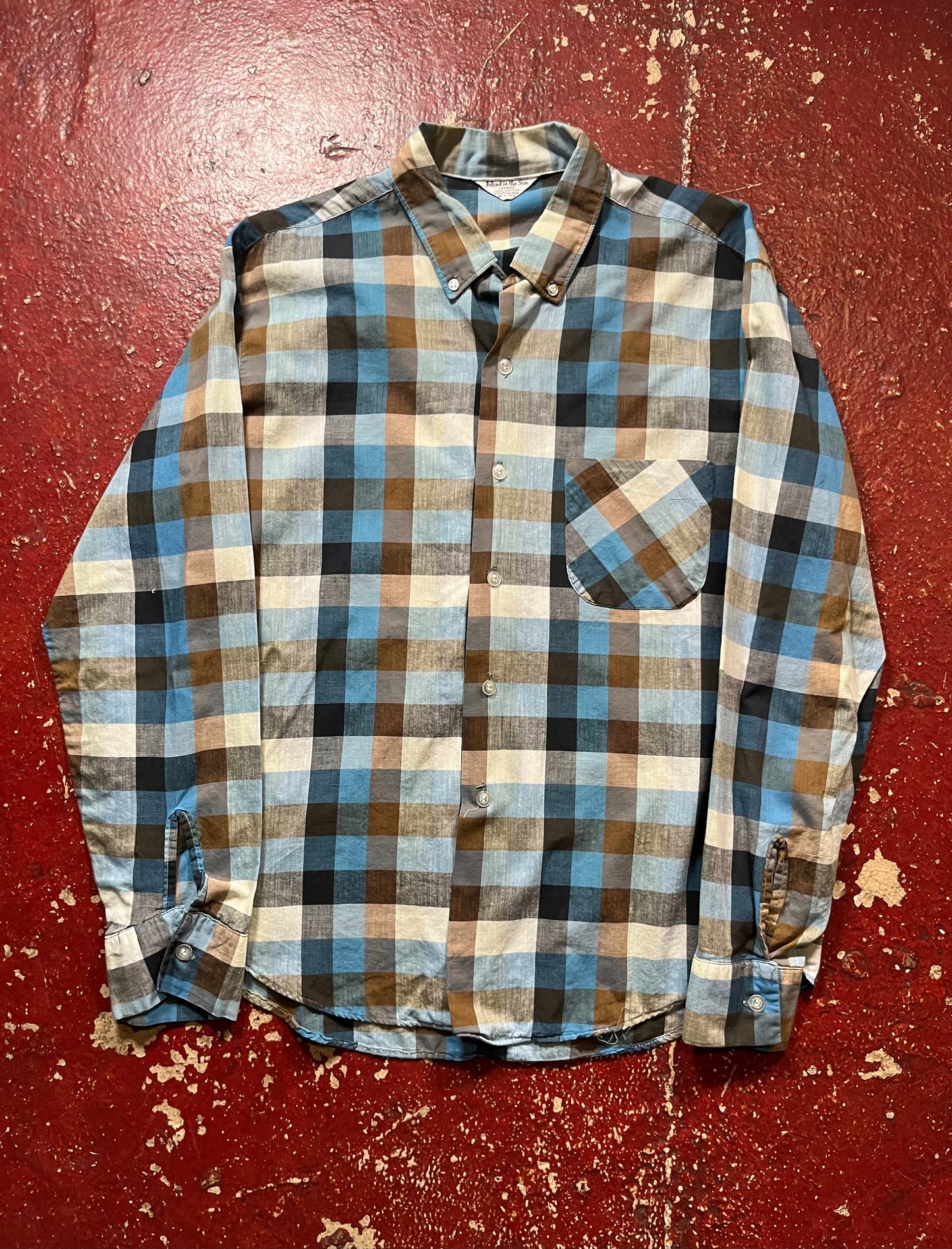 60s Island In The Sun Loop Collar Long Sleeve Shirt
