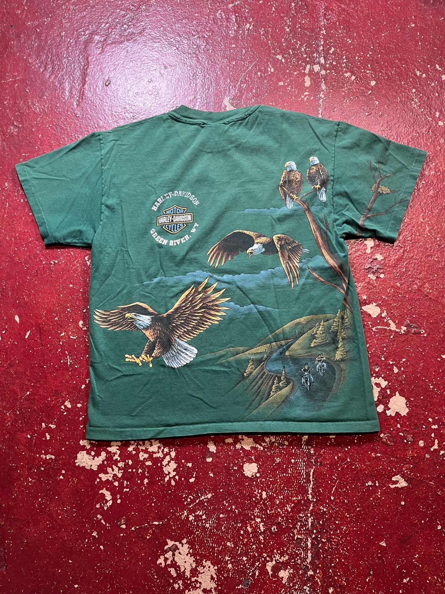 90s Harley Davidson AOP “Green River” Tee