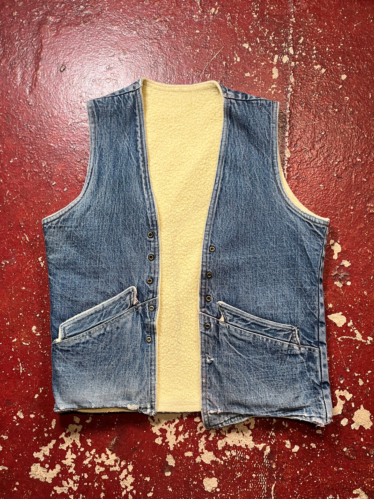 50s/60s Western Sherpa Denim Vest