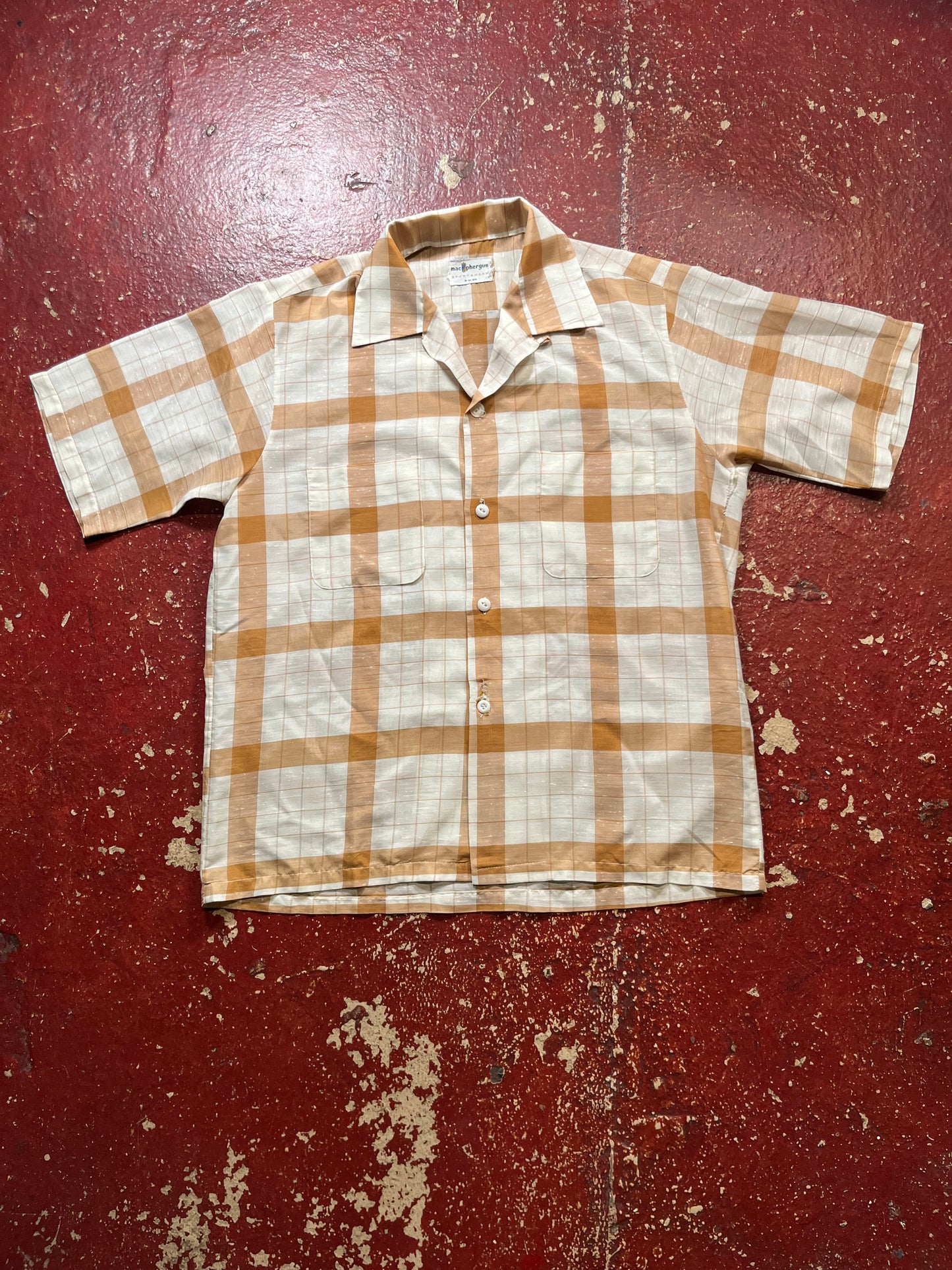 60s Mac Phergus Brown & White Fleck Short Sleeve Shirt
