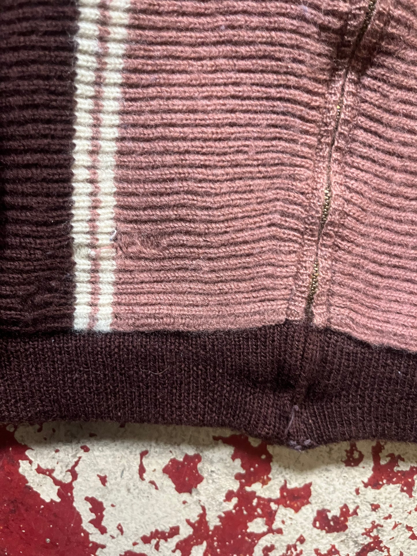 50s Penneys Brown Full Zip Knit Sweater