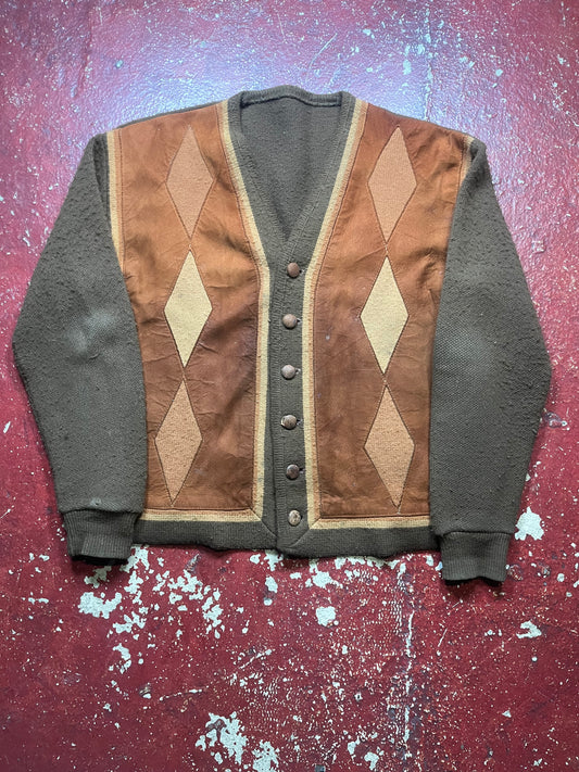 60s/70s Brown Diamond Cardigan