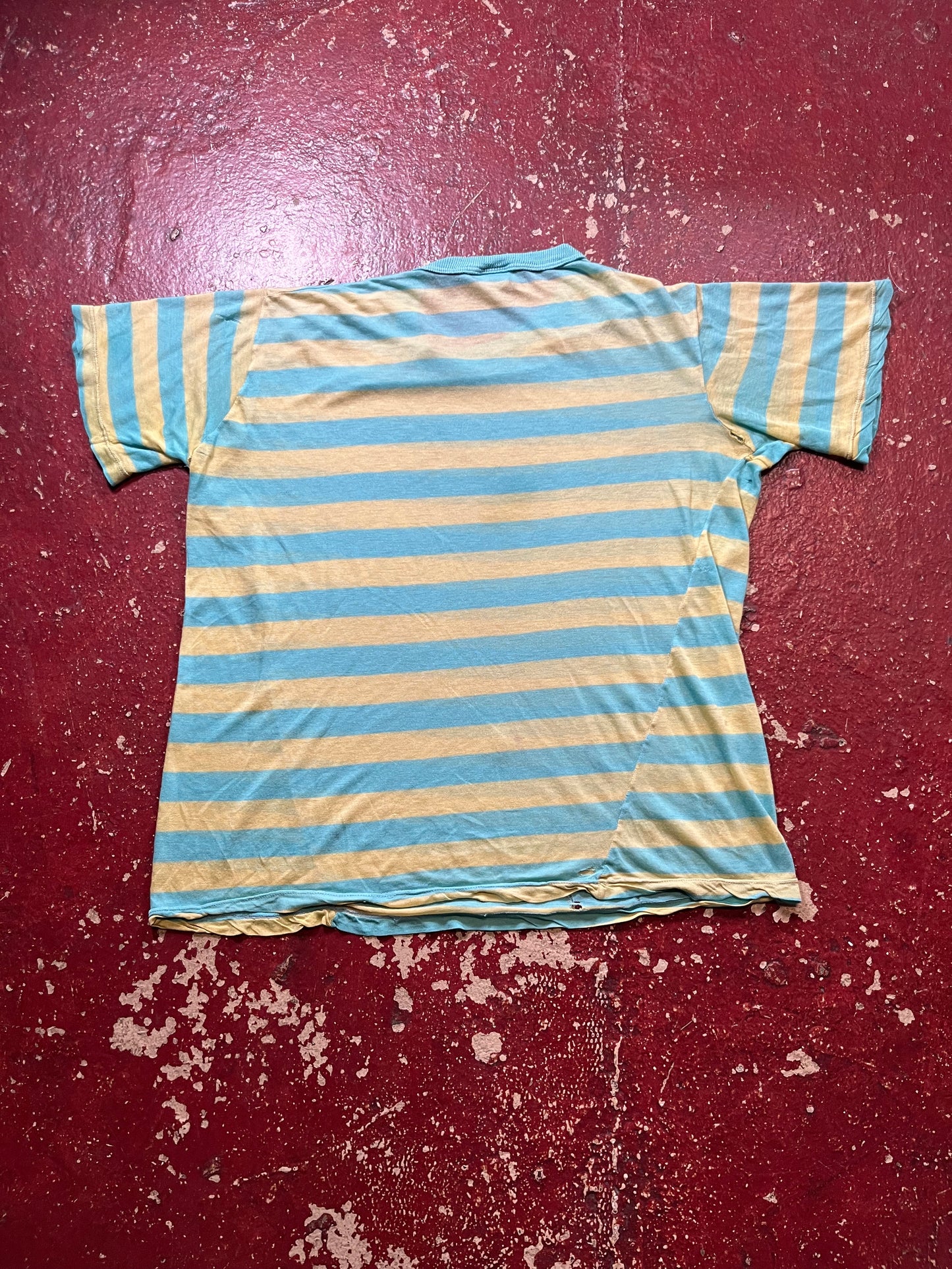 70s/80s Green & Blue Striped Tee