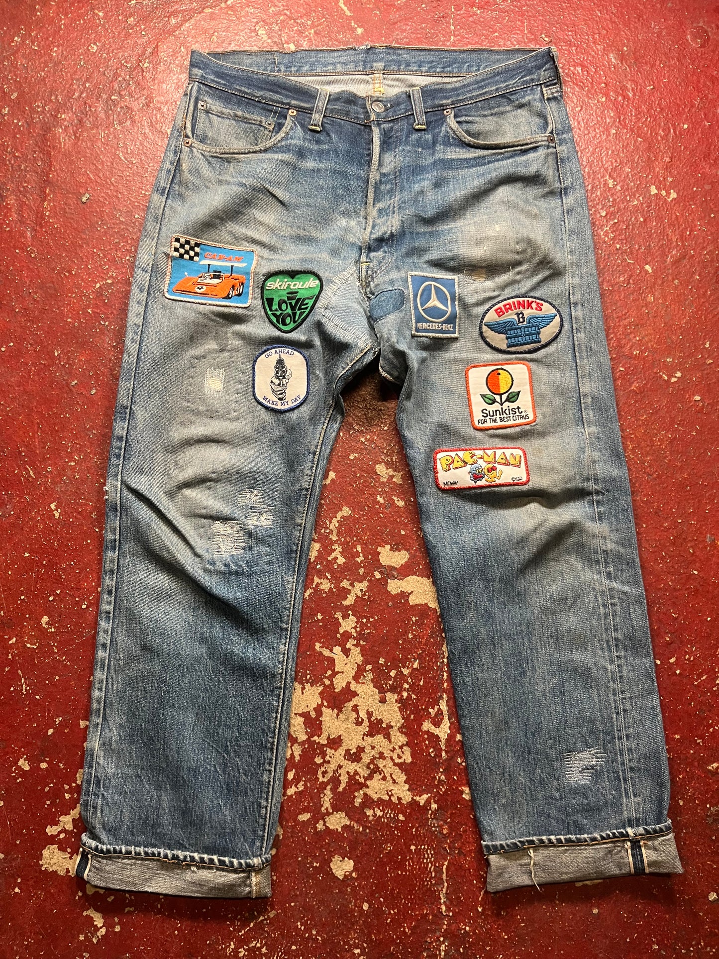 70s Levis 501s Patchwork Jeans