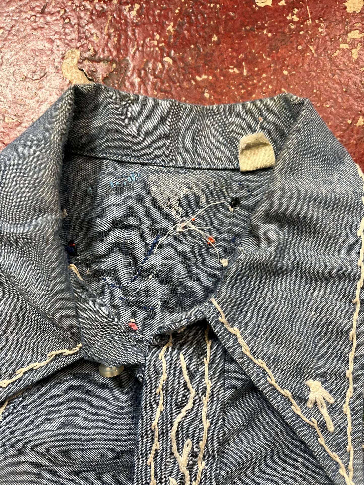 70s Bouquet Chambray Long Sleeve Shirt