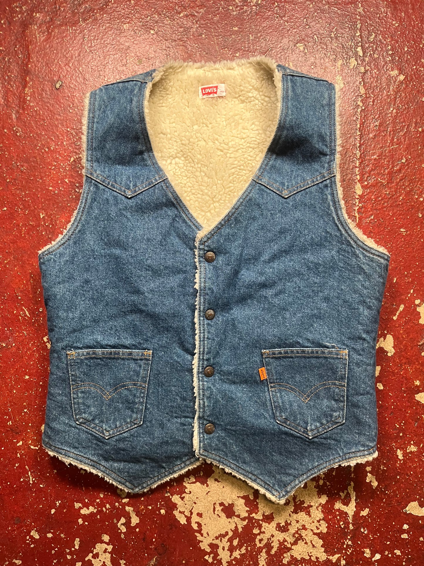 70s Levis Sherpa Denim Vest