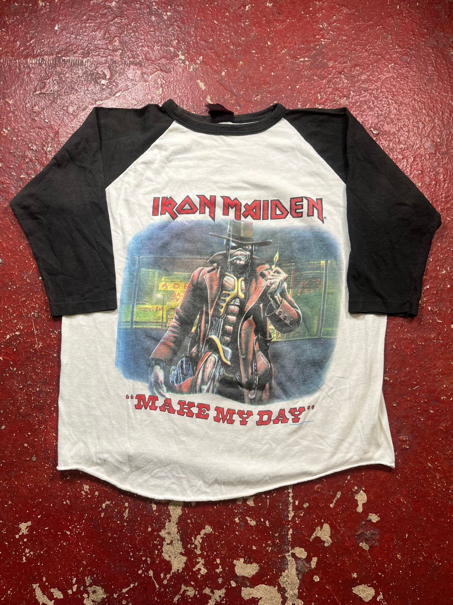 1987 Iron Maiden “Make My Day” Quarter Sleeve Shirt