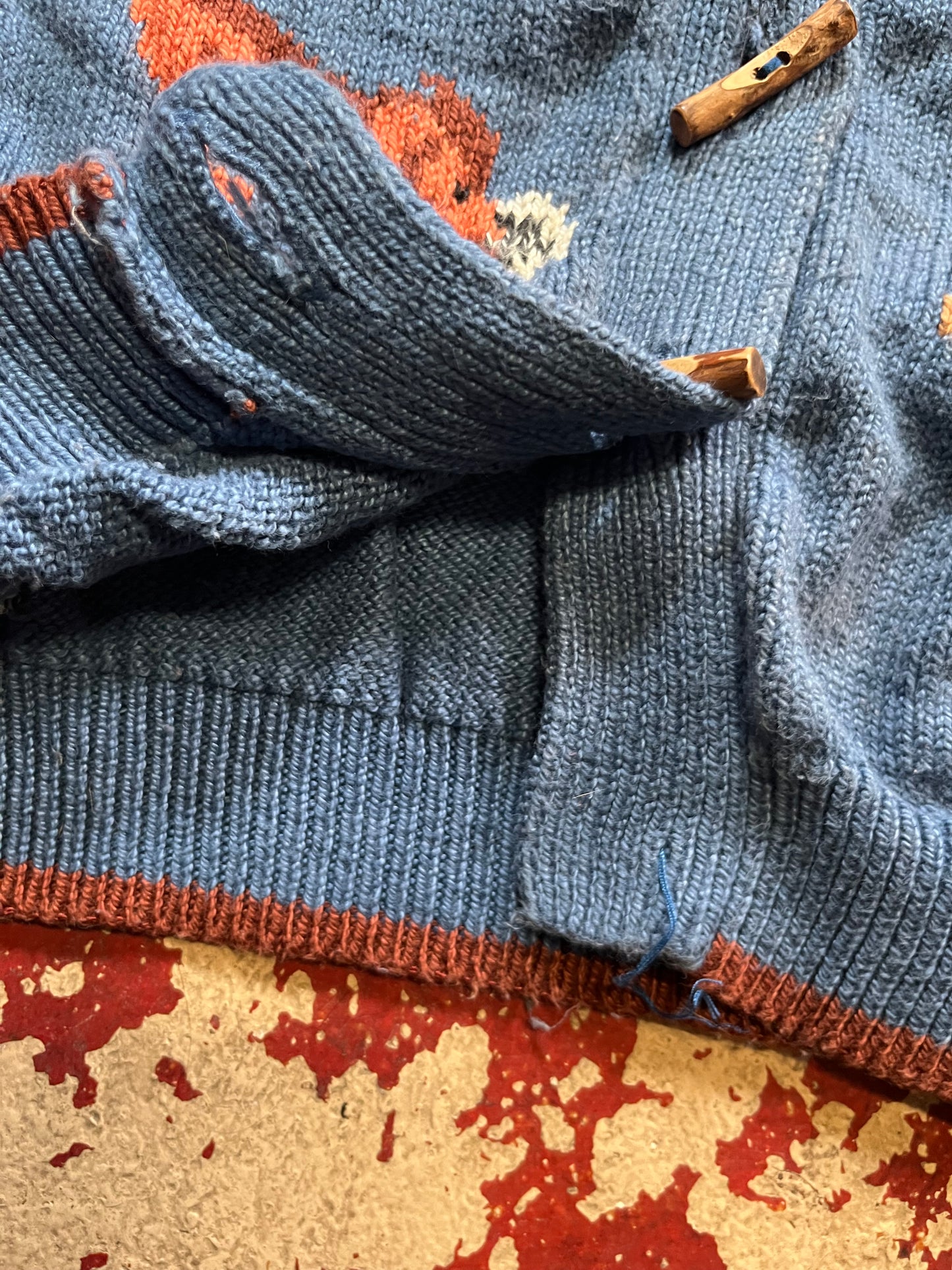 90s Christian Foley Dogs & Sticks Cardigan
