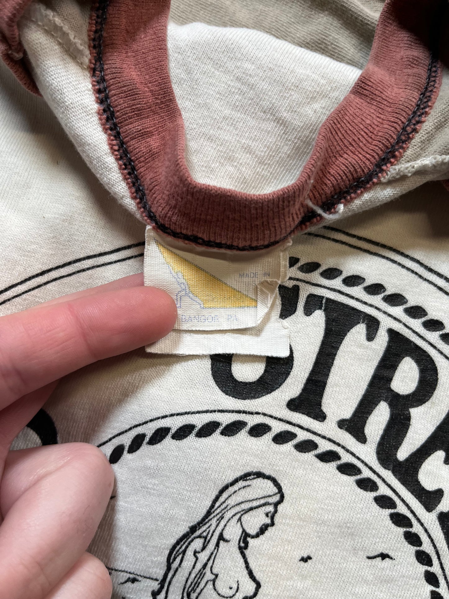 70s/80s 6th Street Pier Tri Tone Vee Neck Tee