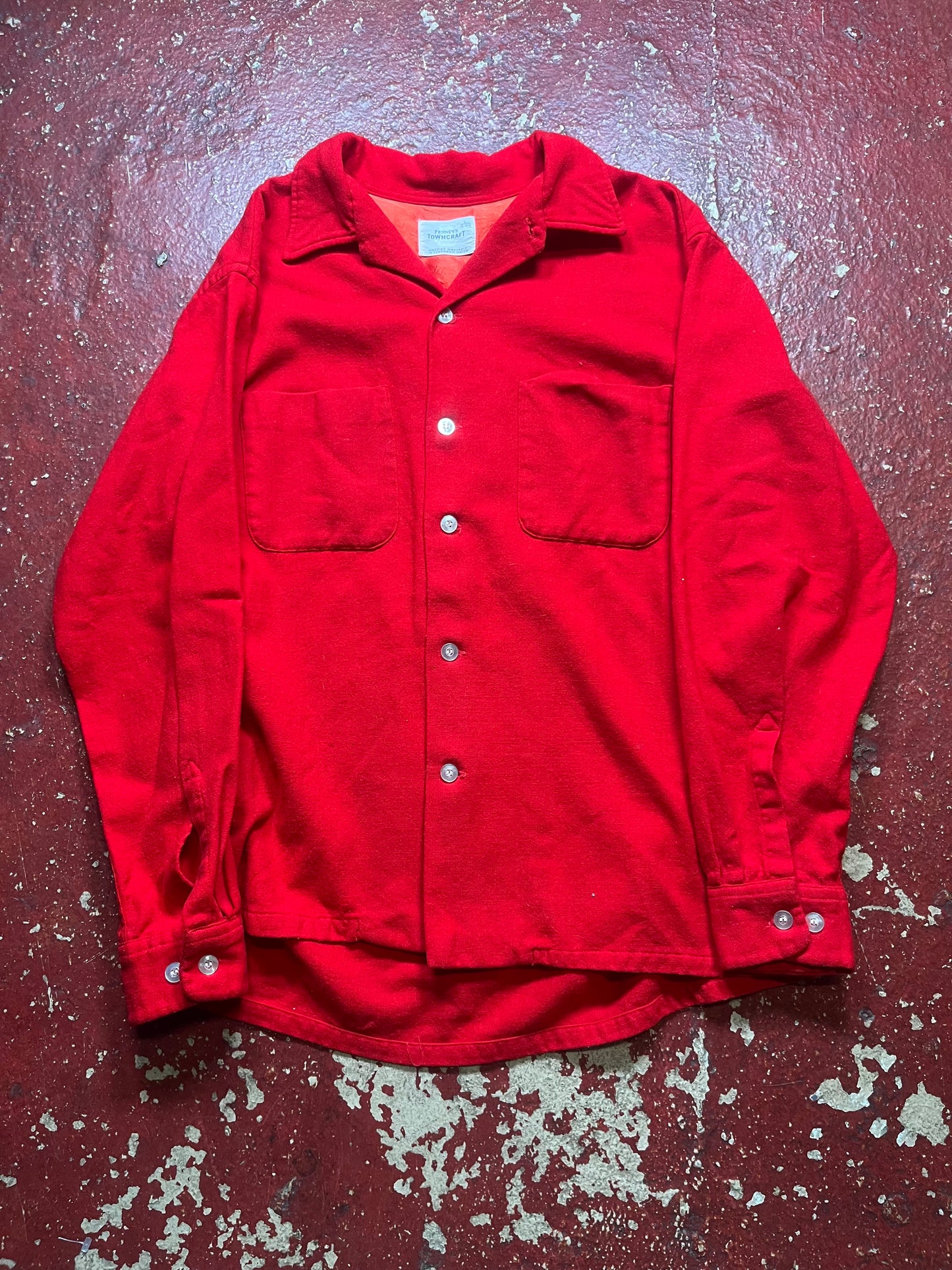 60s Pennys Towncraft Red Wool Flannel