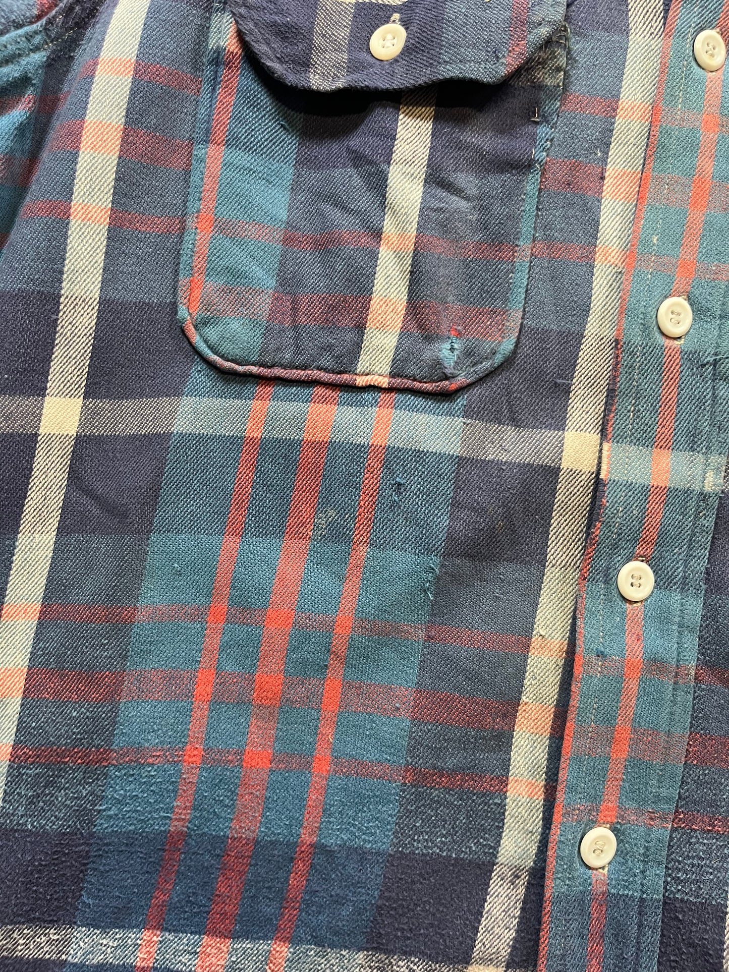 40s/50s Allied Clothiers Blue & Red Flannel