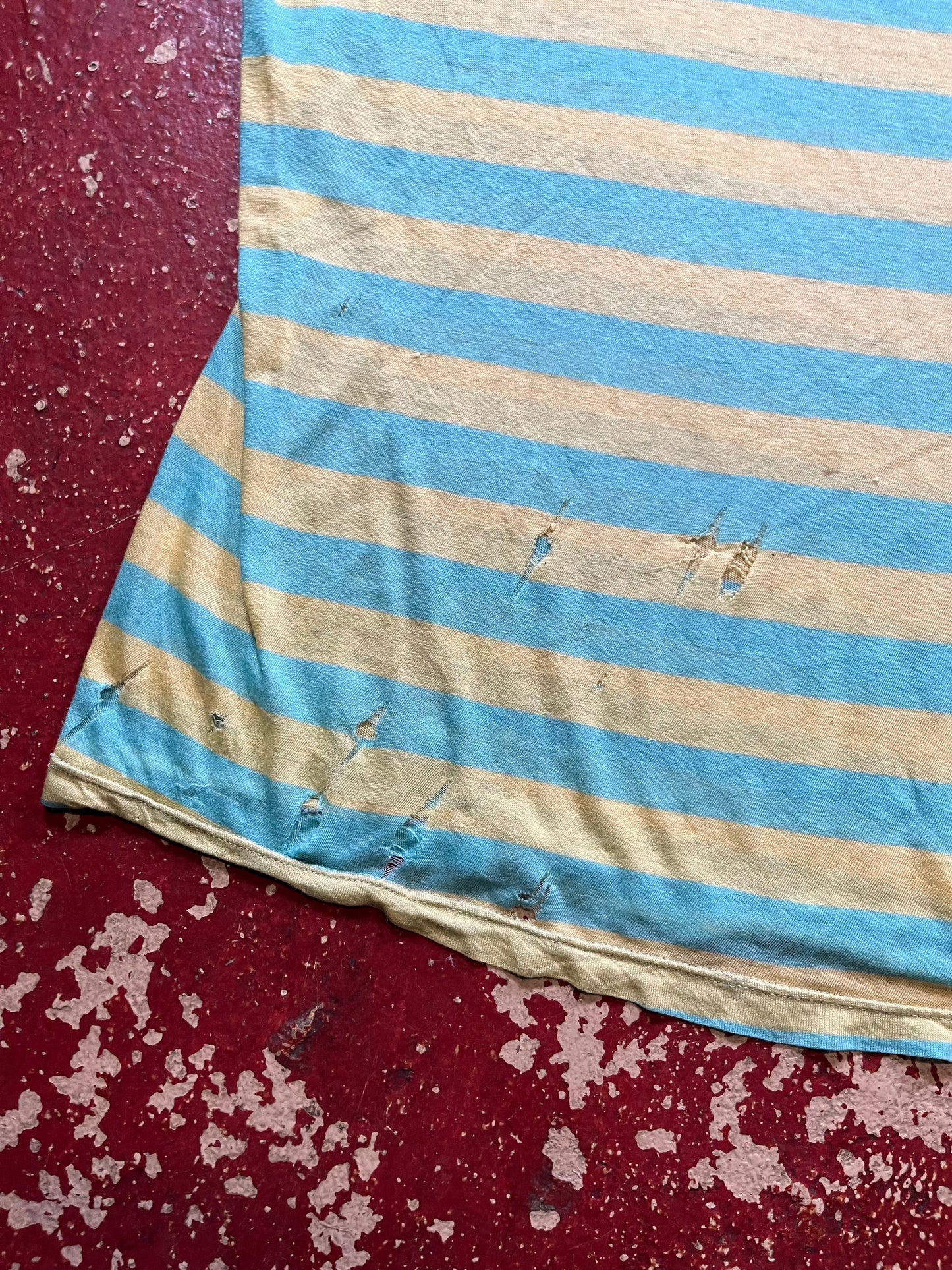 70s/80s Green & Blue Striped Tee