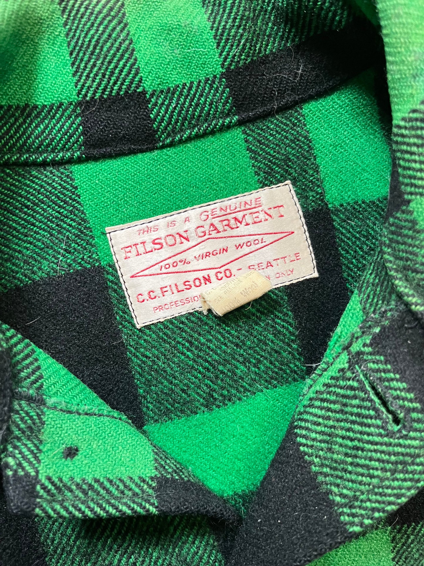 70s/80s Filson Green & Black Mackinaw Jacket