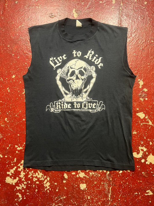 1977 Harley Davidson “Live To Ride” Cutoff Shirt