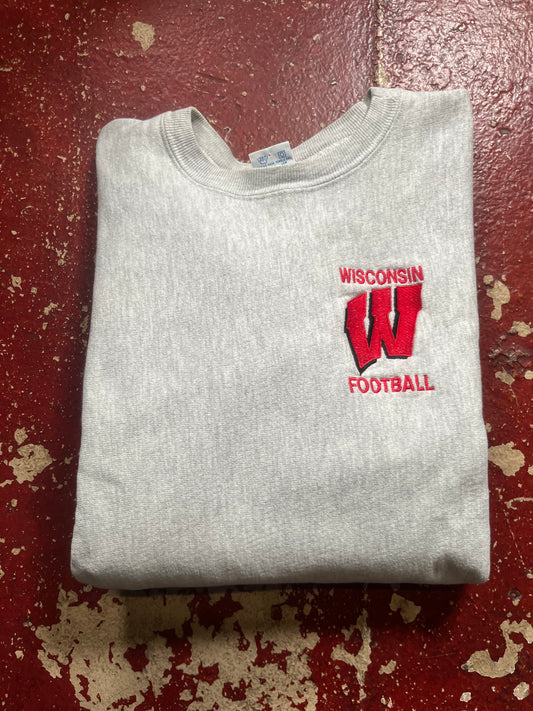 90s Champion Reverse Weave Wisconsin Football Crewneck