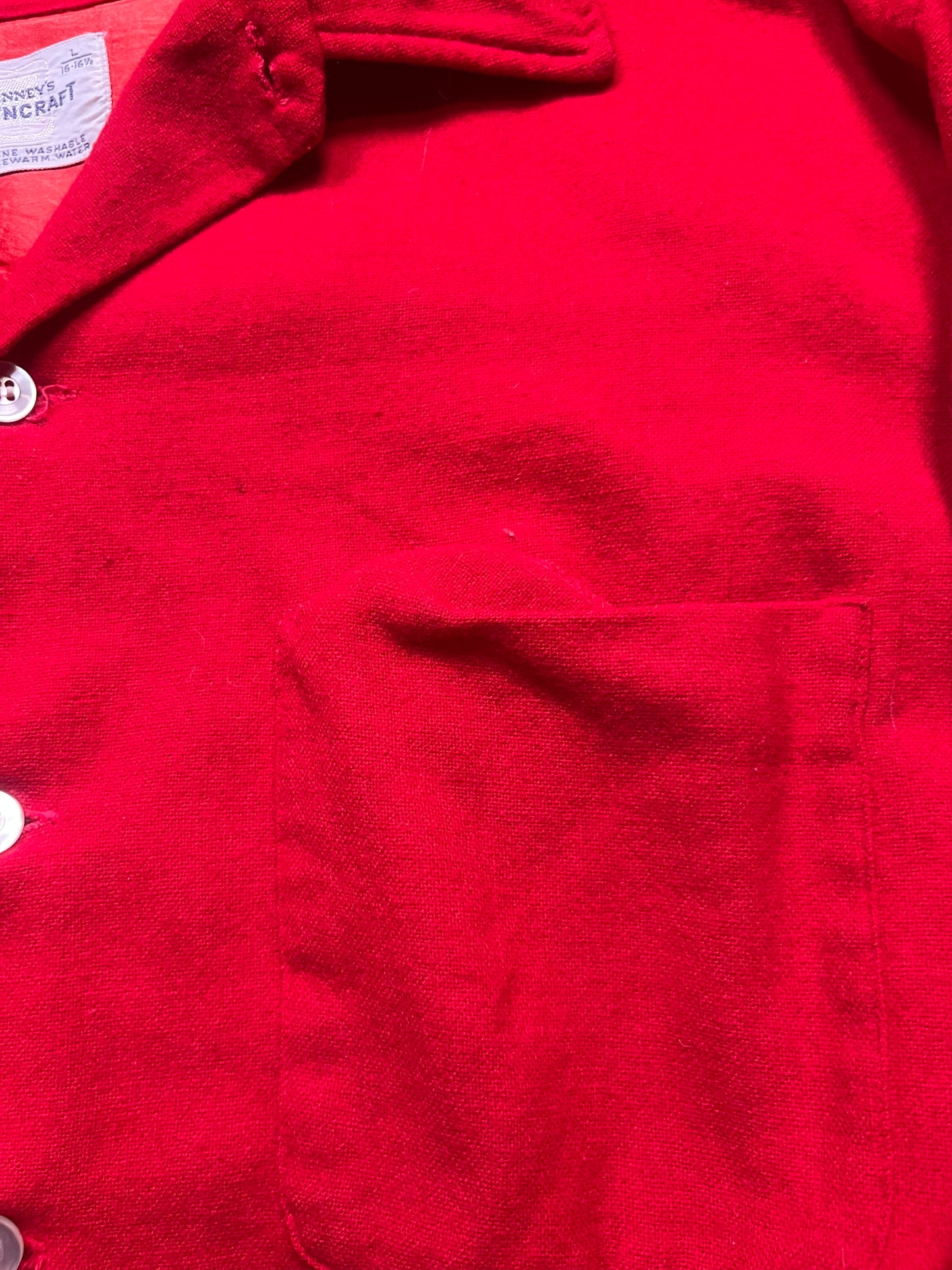 60s Pennys Towncraft Red Wool Flannel