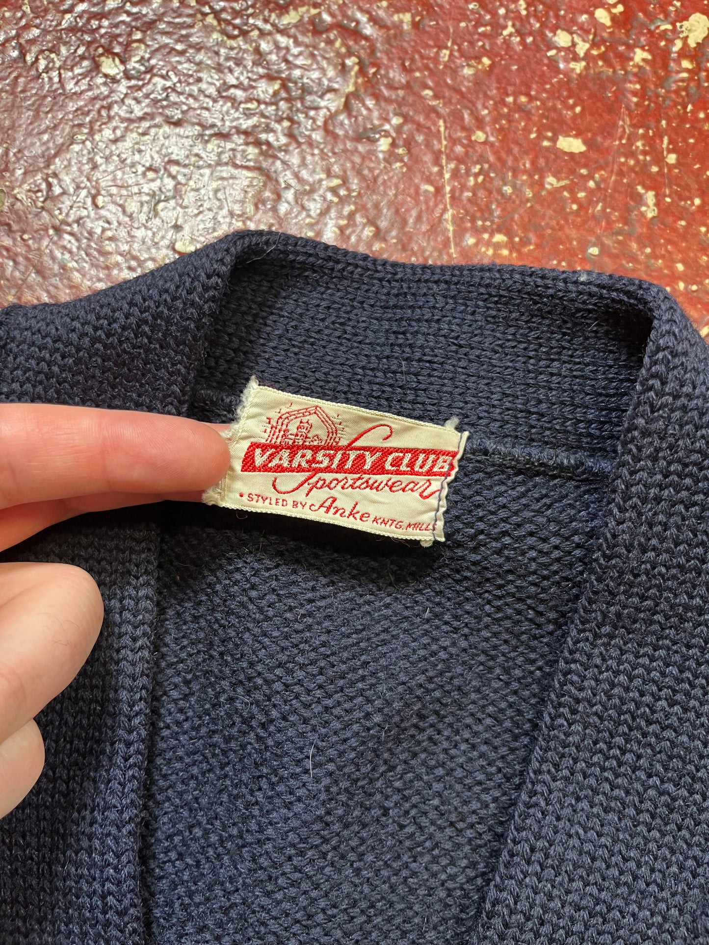 50s/60s Varsity Club Blue Cardigan