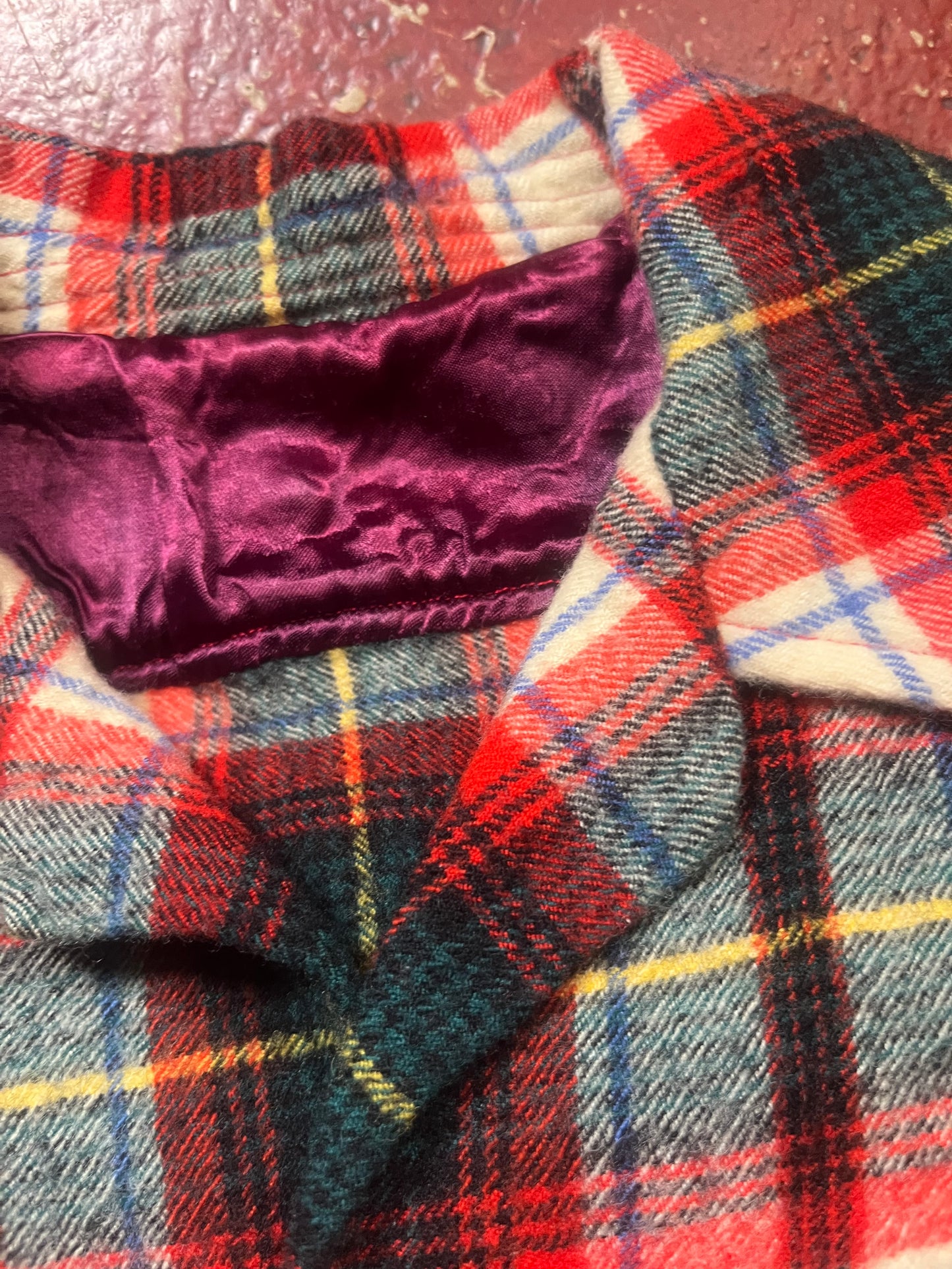 60s Wool Red & Green Flannel
