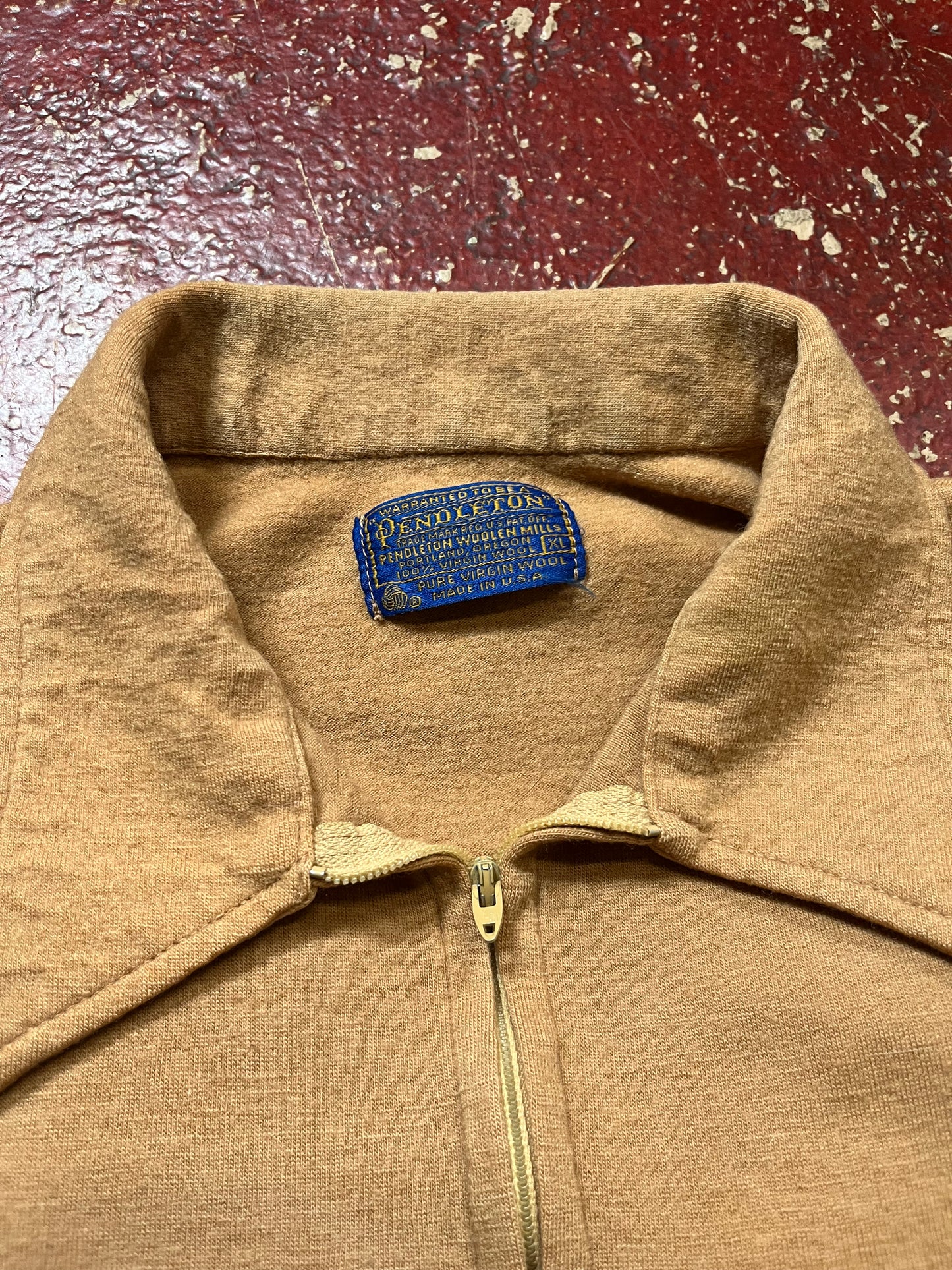 60s/70s Pendleton Quarter Zip Up Long Sleeve Shirt