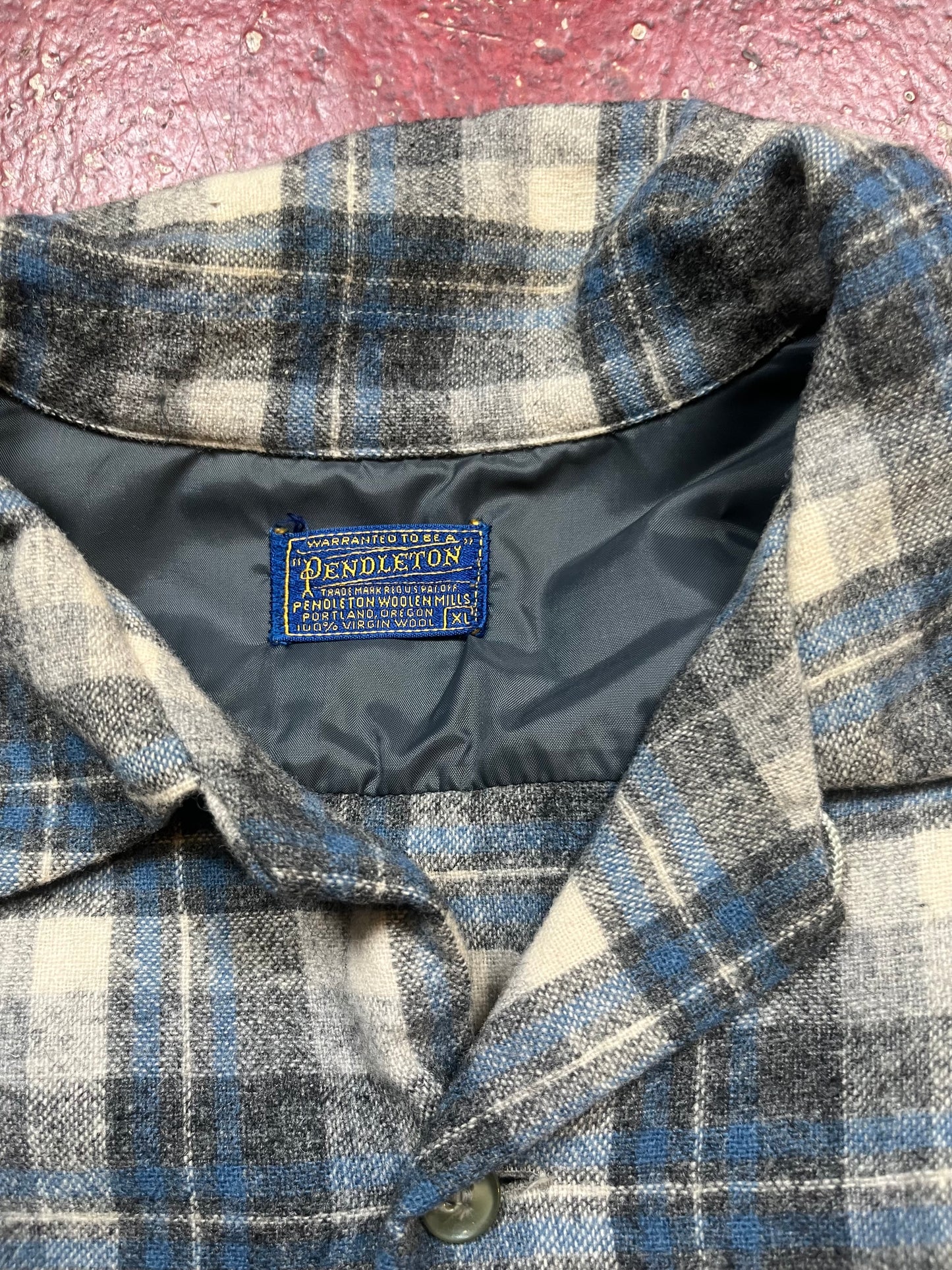 60s Pendleton Grey & Blue Board Shirt