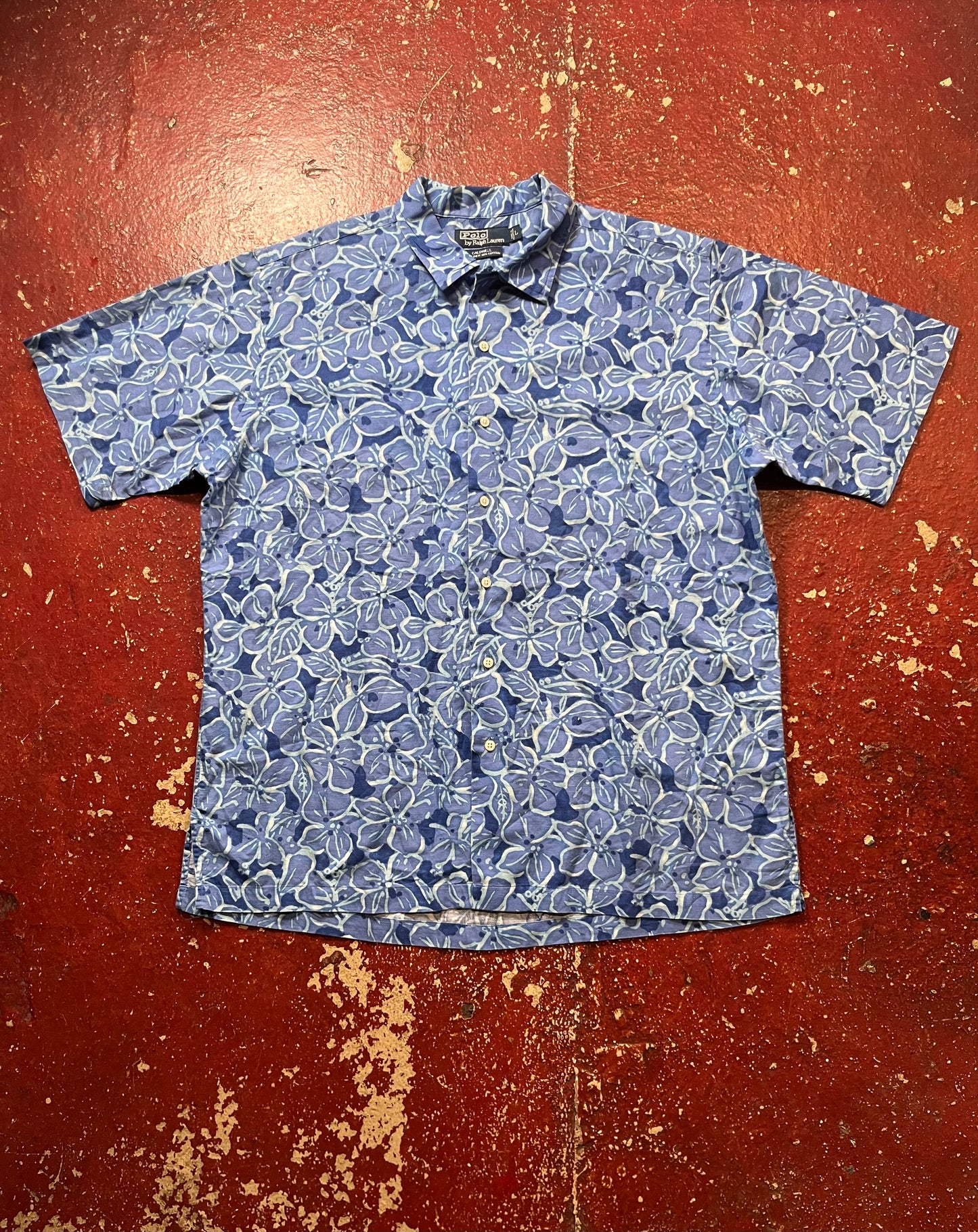 90s Polo Hawaiian Loop Collar Short Sleeve Shirt