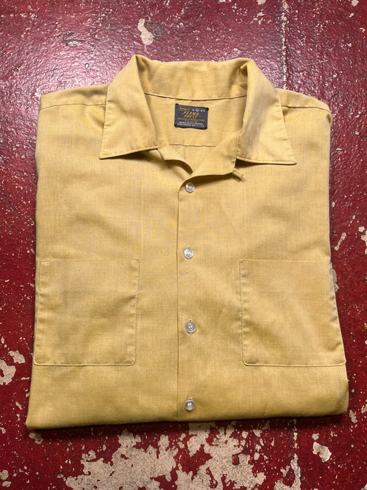 60s/70s Sears Yellow Loop Collar Long Sleeve Shirt