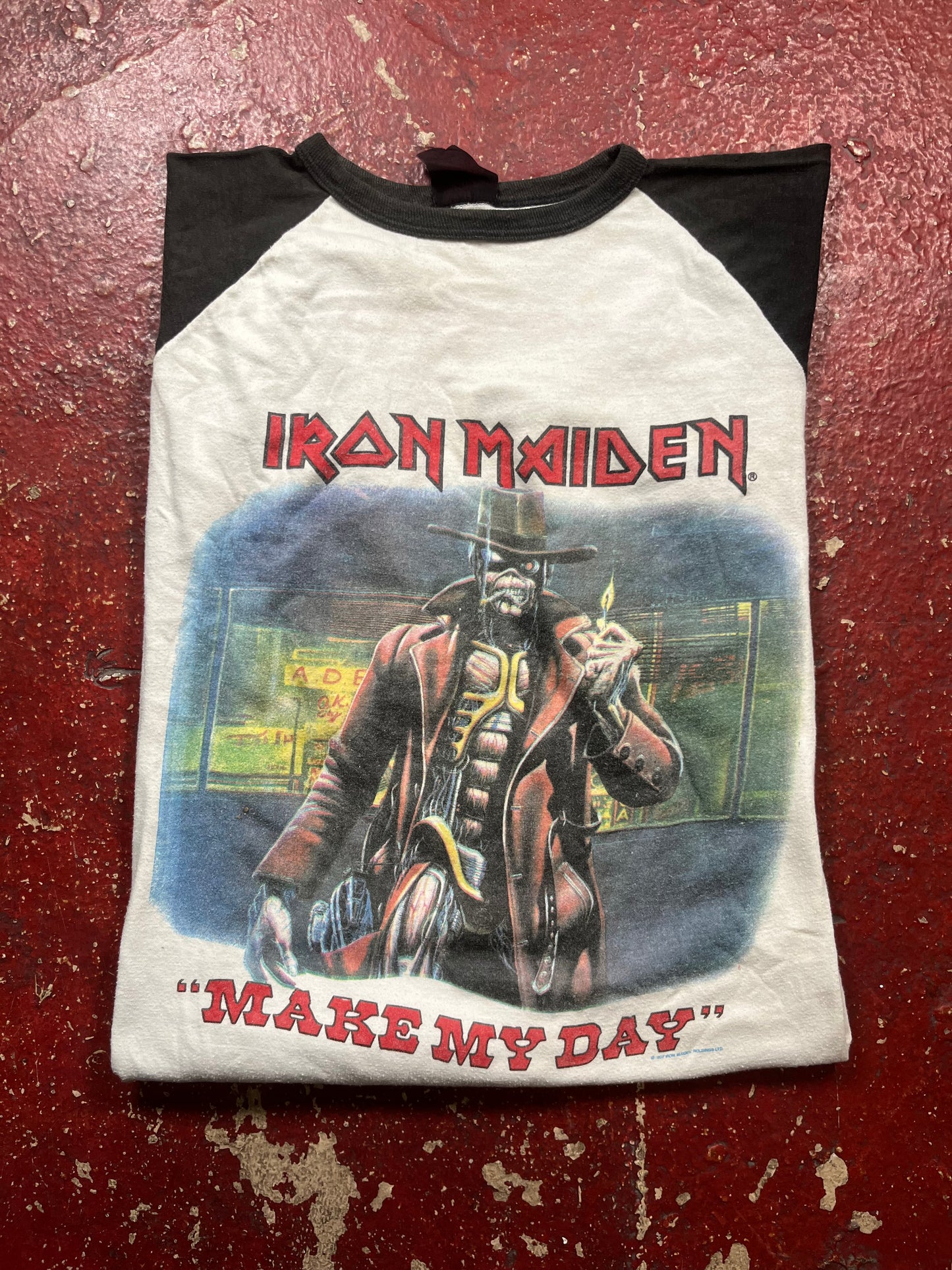 1987 Iron Maiden “Make My Day” Quarter Sleeve Shirt