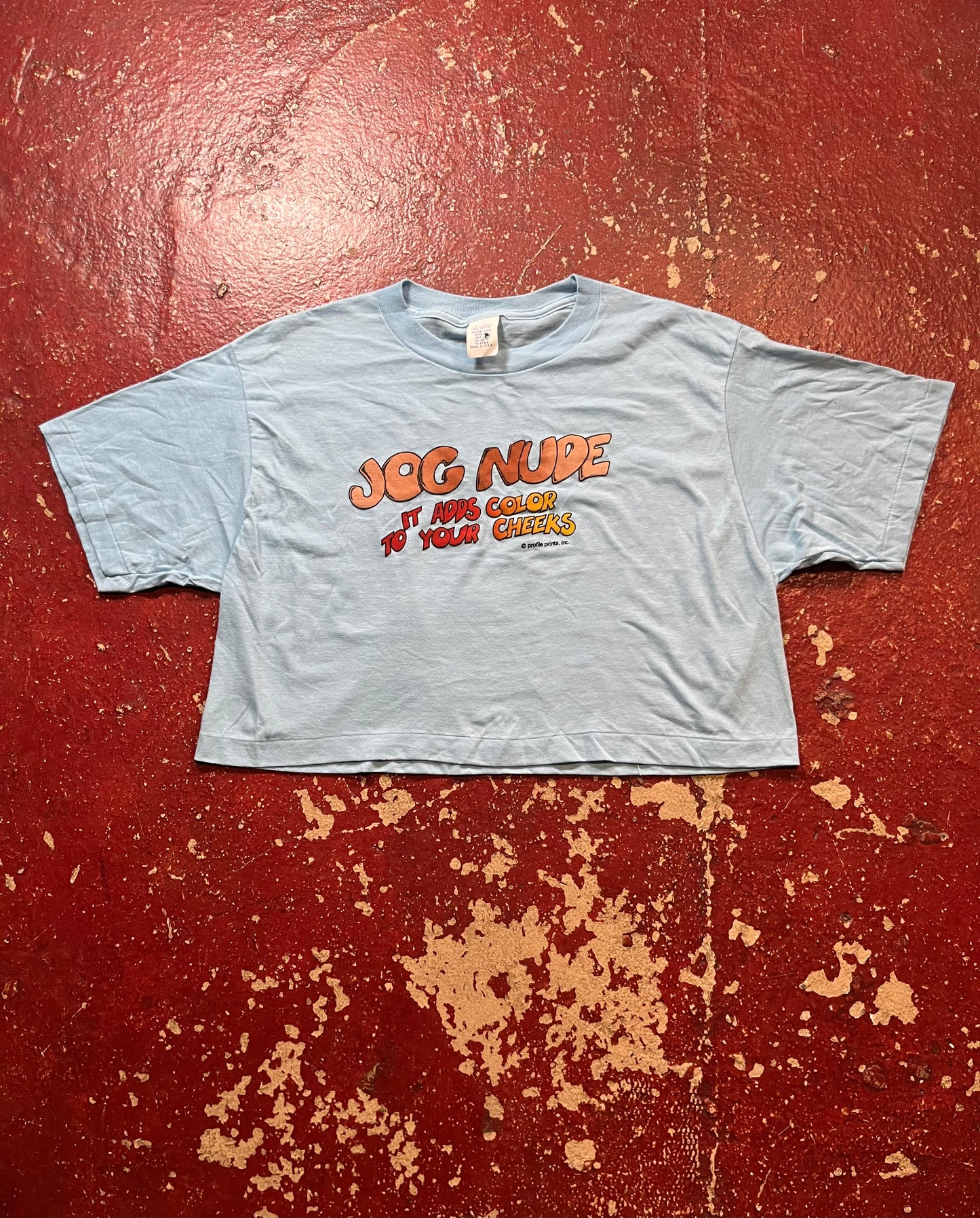 70s/80s Jog Nude Cropped Tee