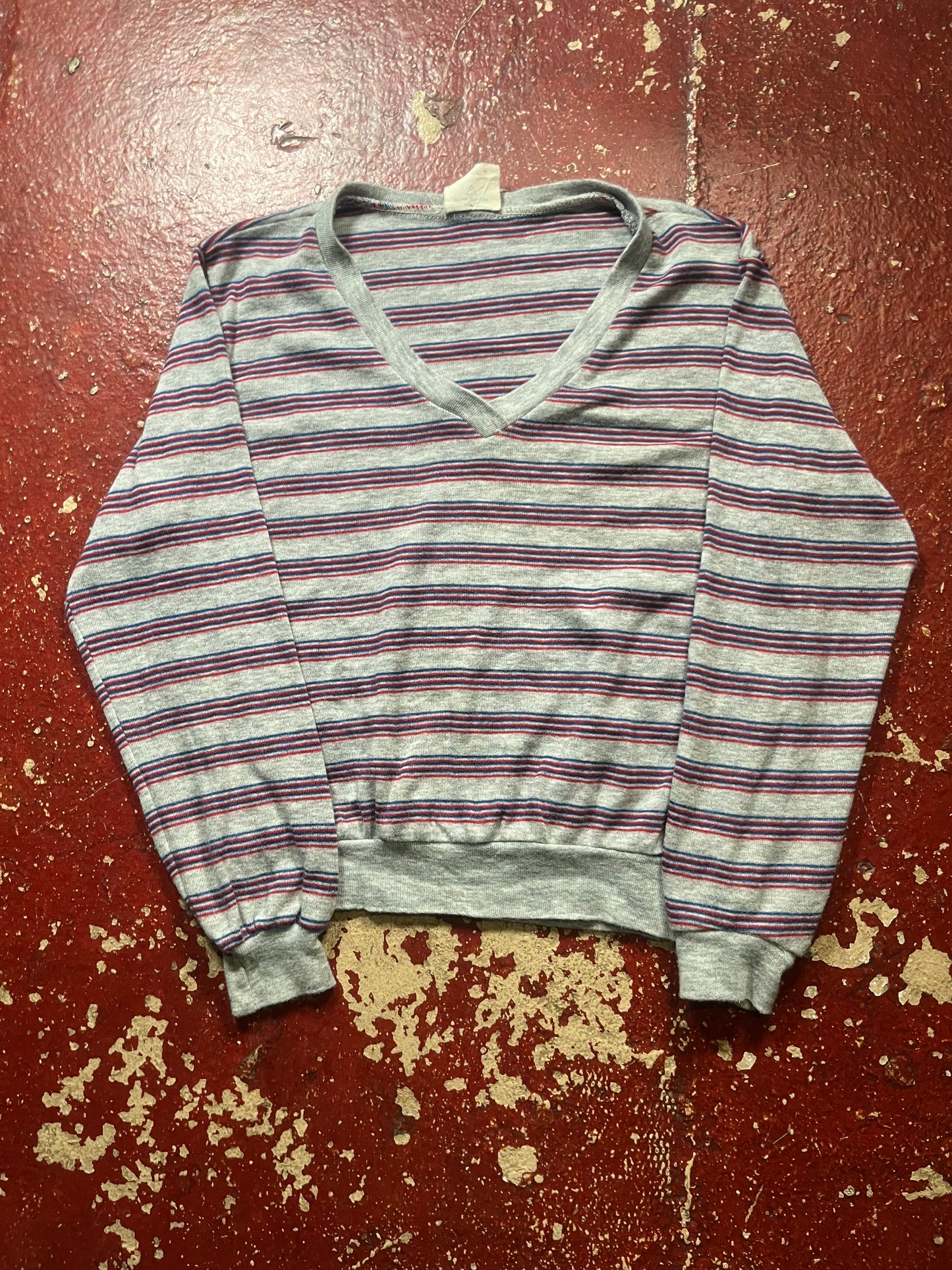 70s/80s Striped V-Neck Sweater