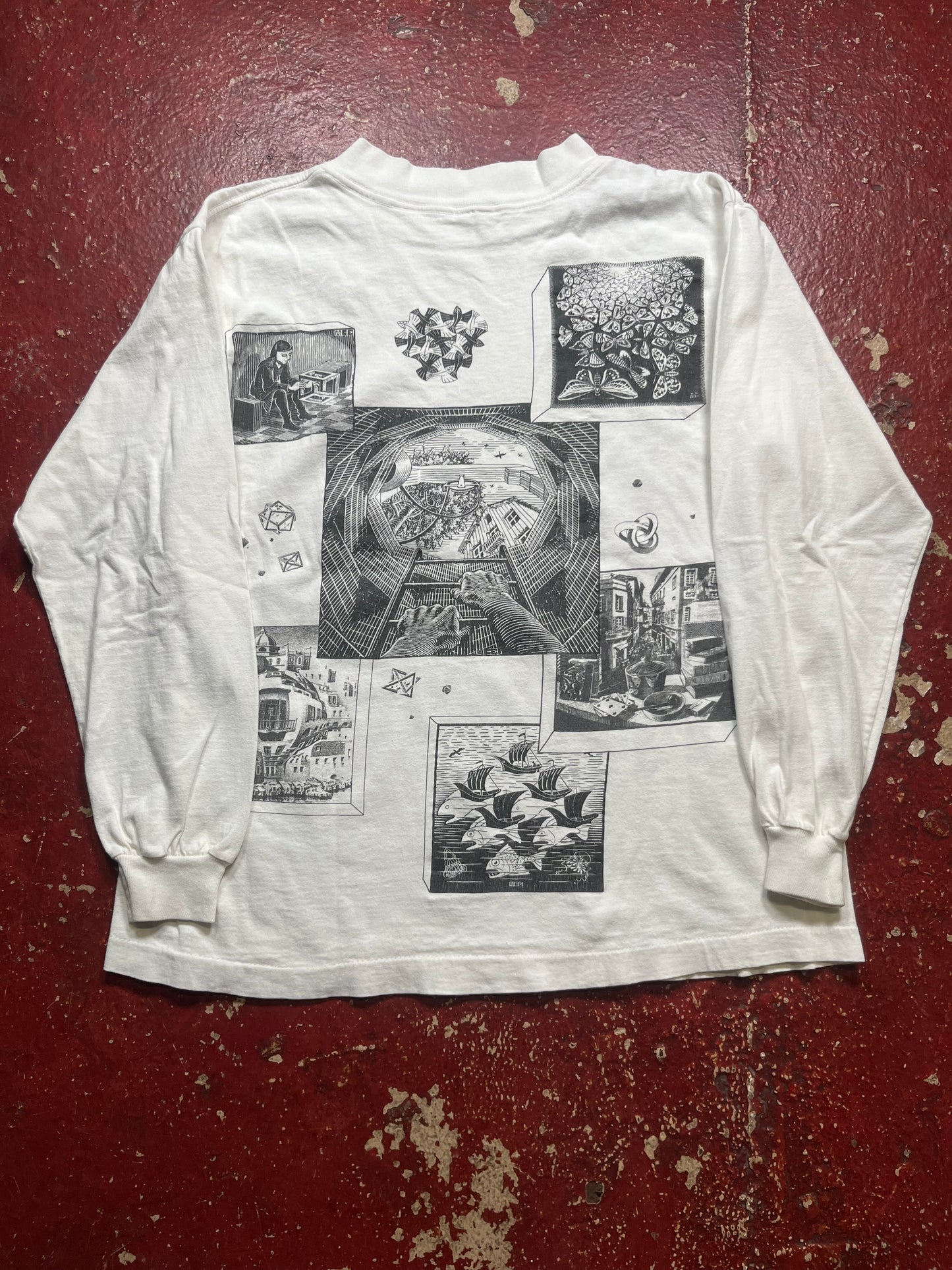 90s Mc Escher AOP Long Sleeve Shirt