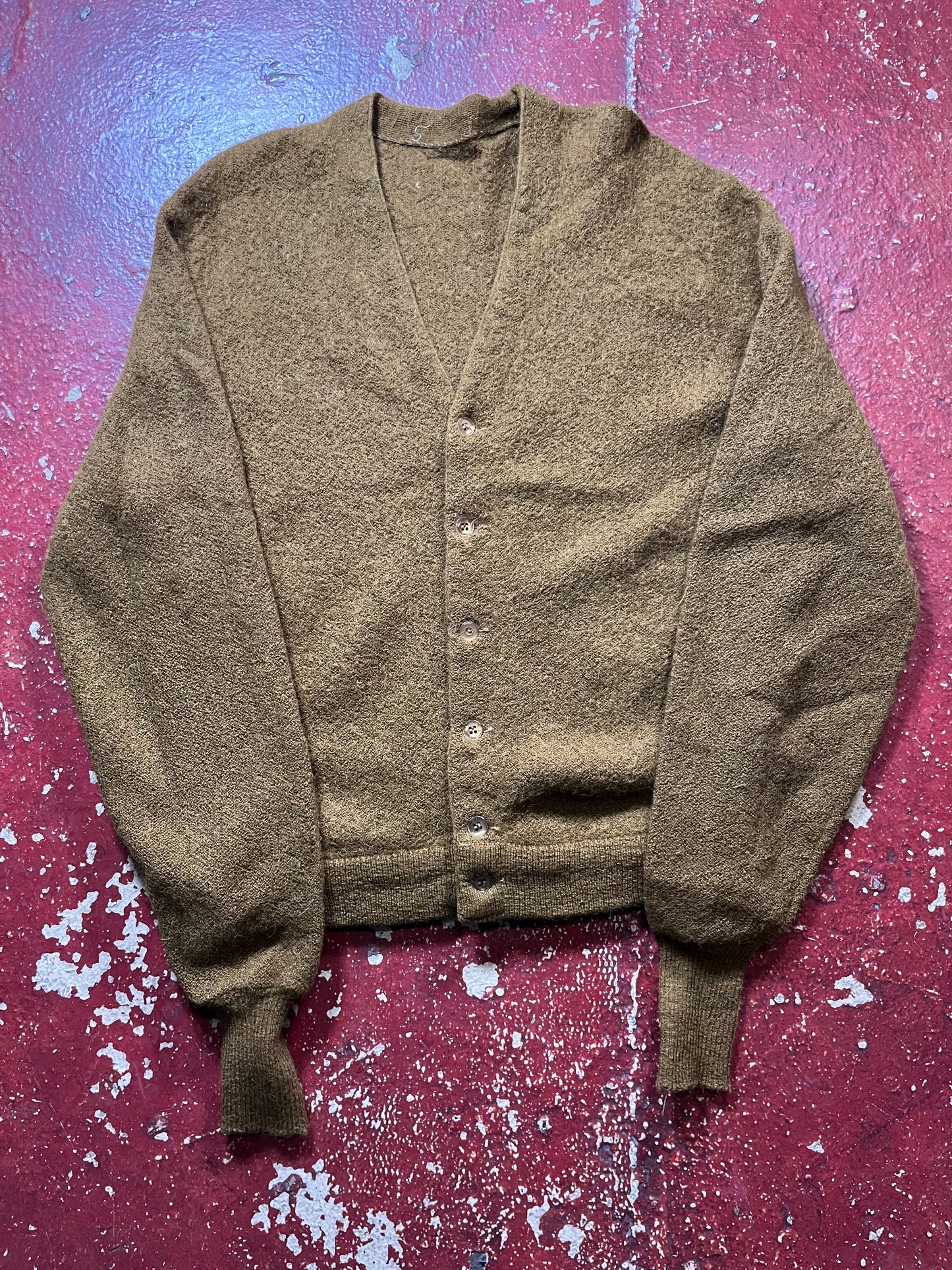 60s Brown Mohair Cardigan