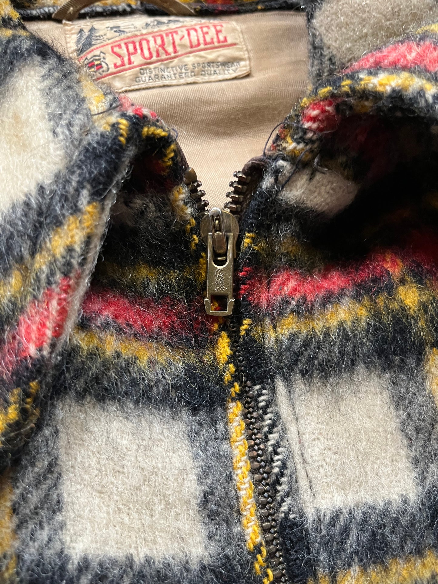 50s Sport Dee Red & Yellow Wool Jacket