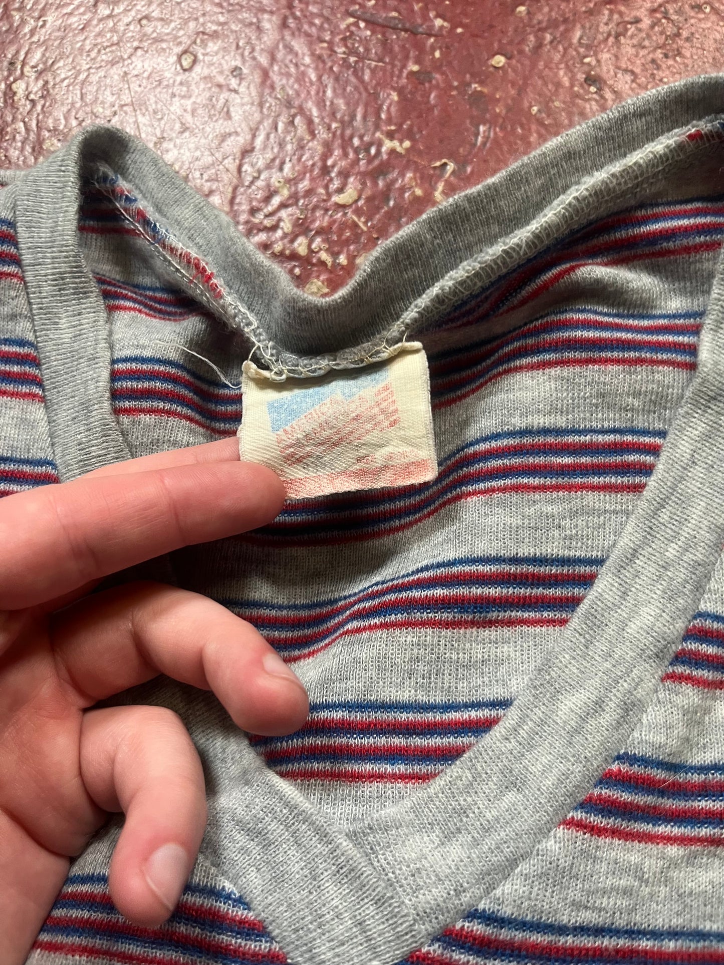 70s/80s Striped V-Neck Sweater