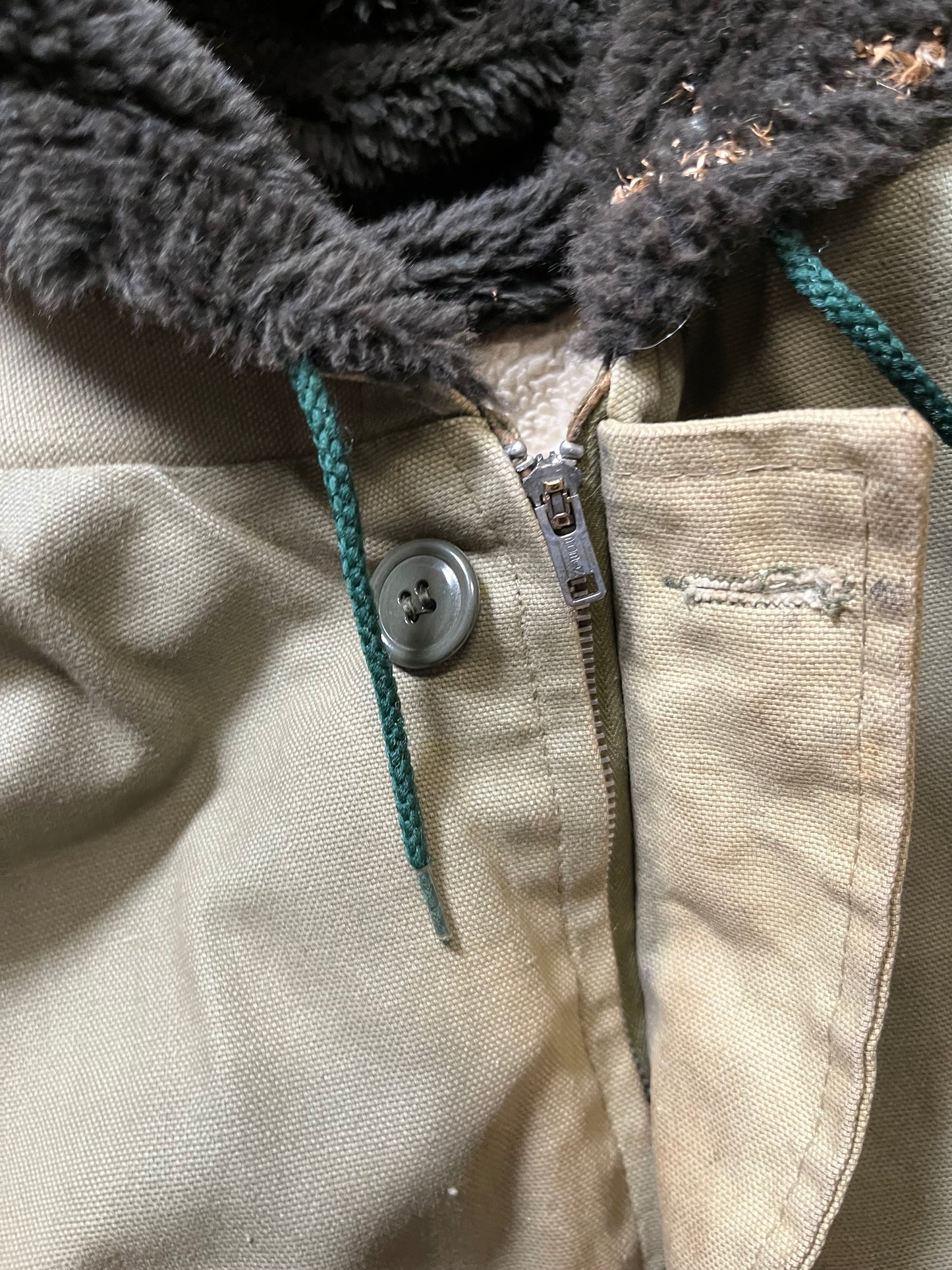 50s/60s Civilian Fur Lined Hooded Jacket