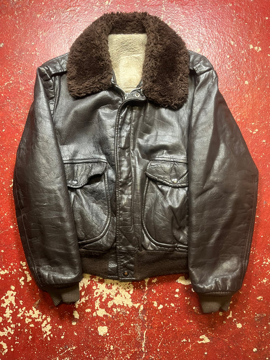 60s Leather Bomber Jacket