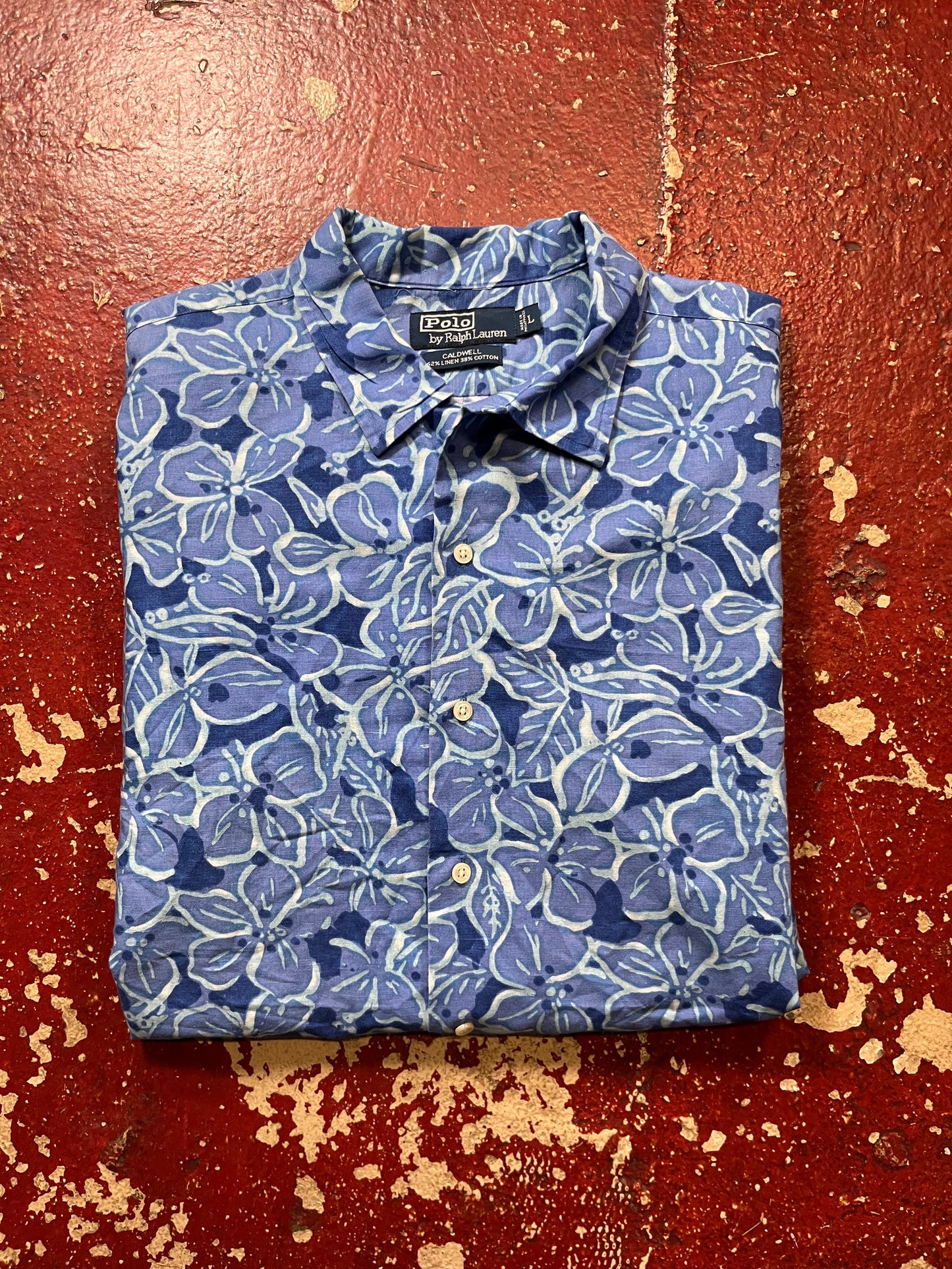 90s Polo Hawaiian Loop Collar Short Sleeve Shirt