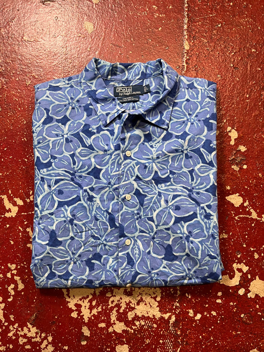 90s Polo Hawaiian Loop Collar Short Sleeve Shirt