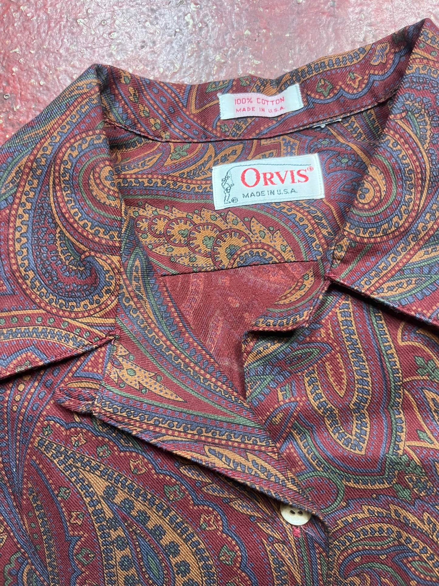 60s Orvis Womens Loop Collar Long Sleeve Shirt