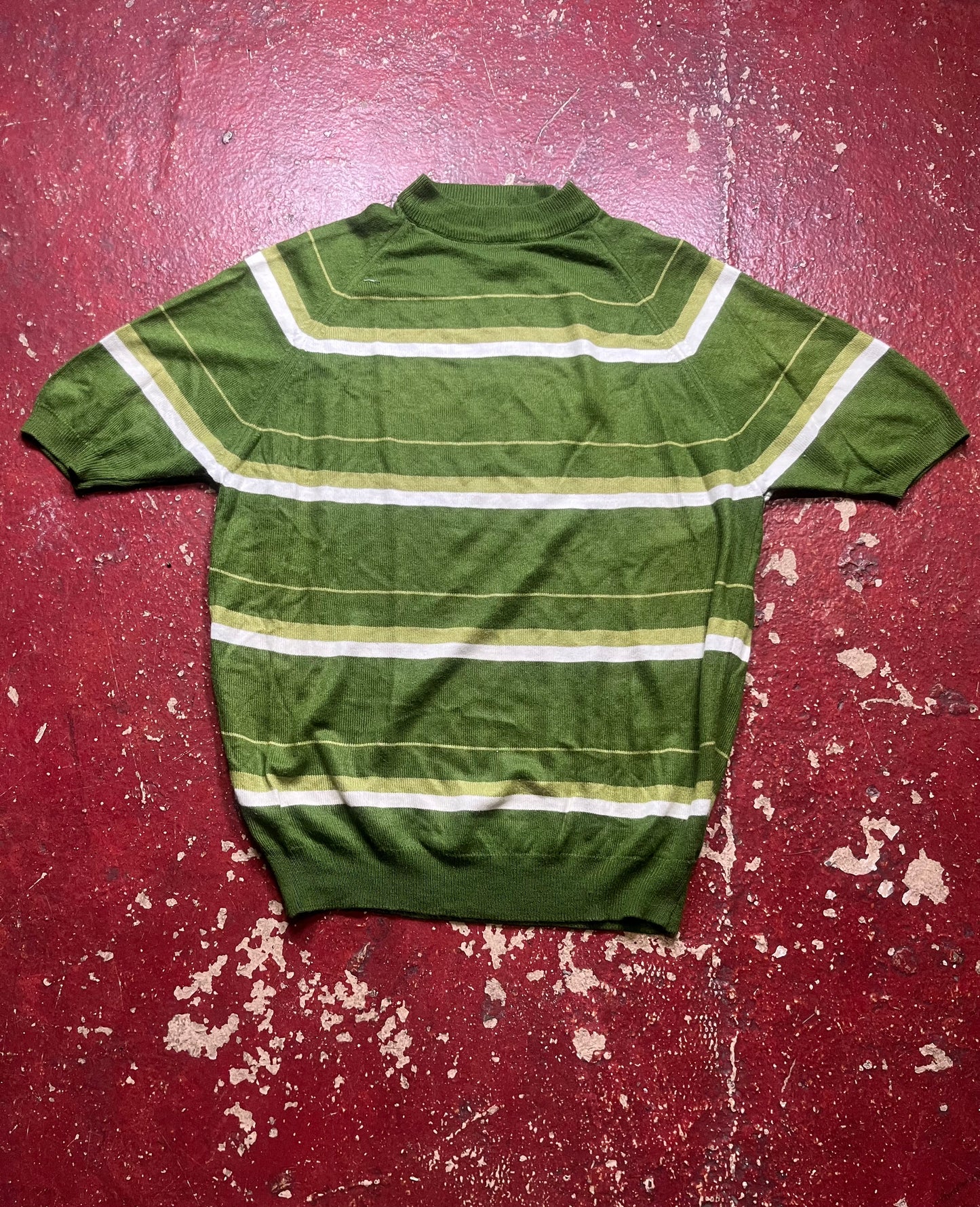 70s Green Acrylic Striped Tee