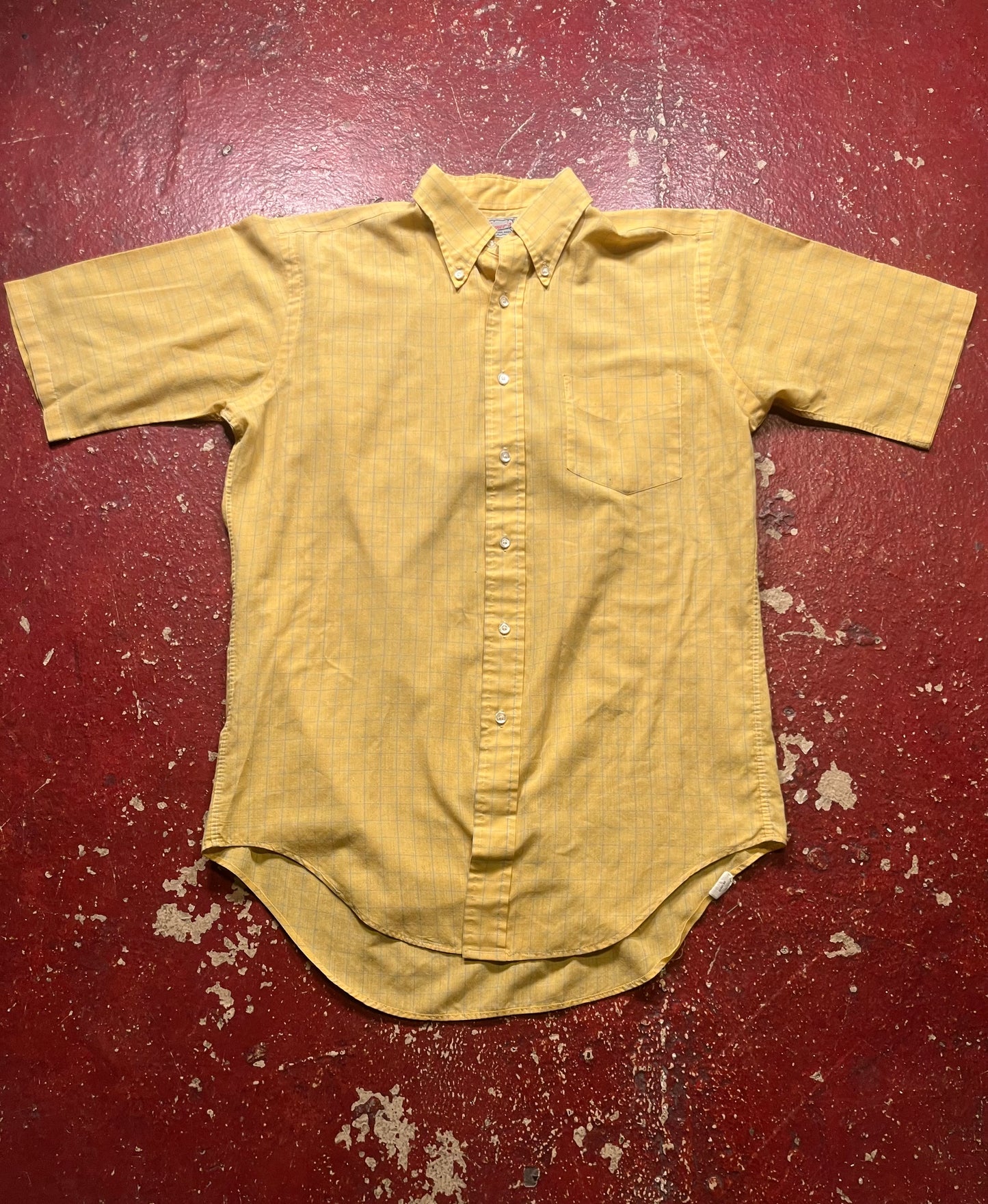 50s/60s Hamers Yellow Short Sleeve Button Up Shirt