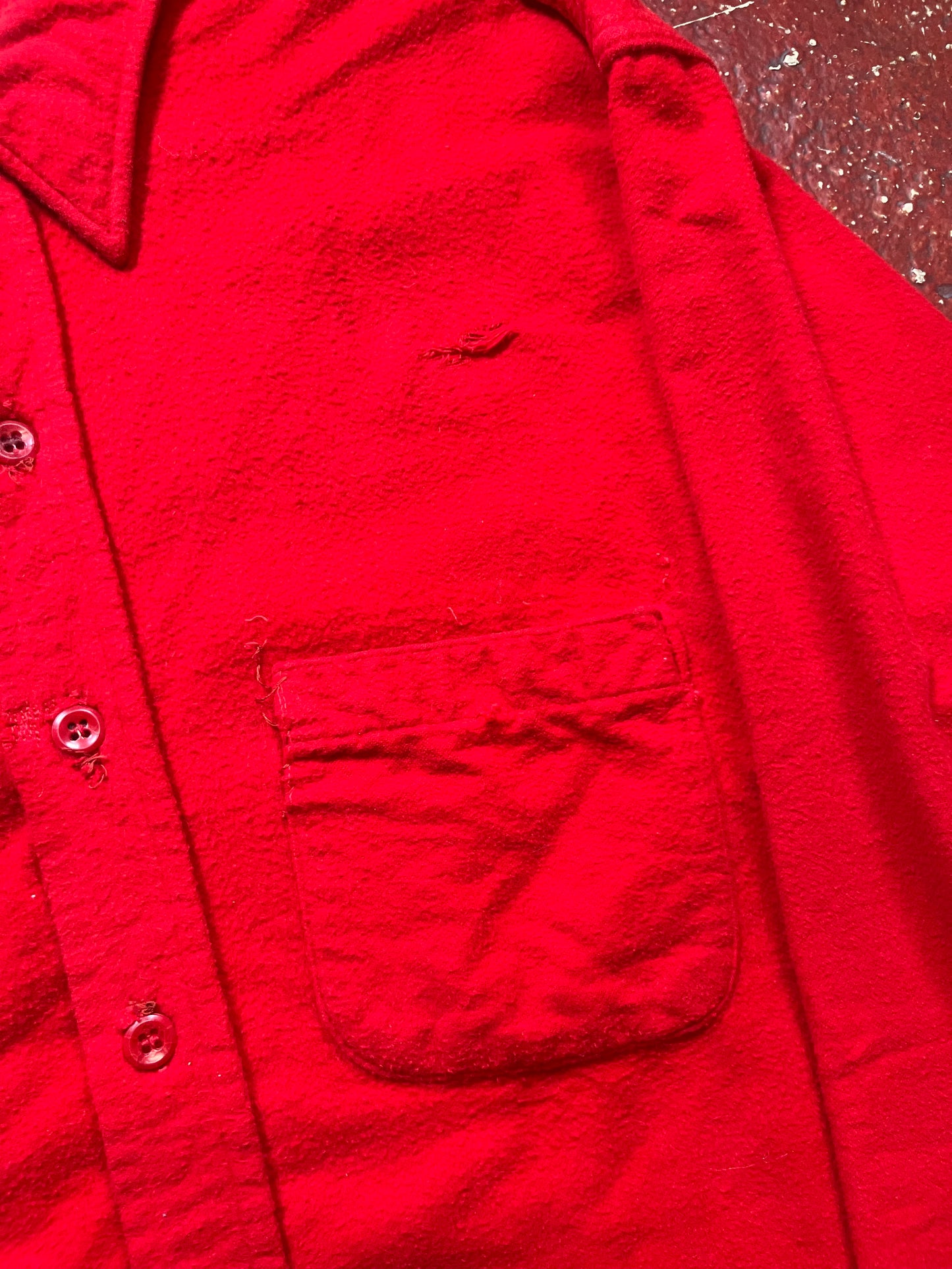 50s/60s Sears Red Cotton Long Sleeve Shirt