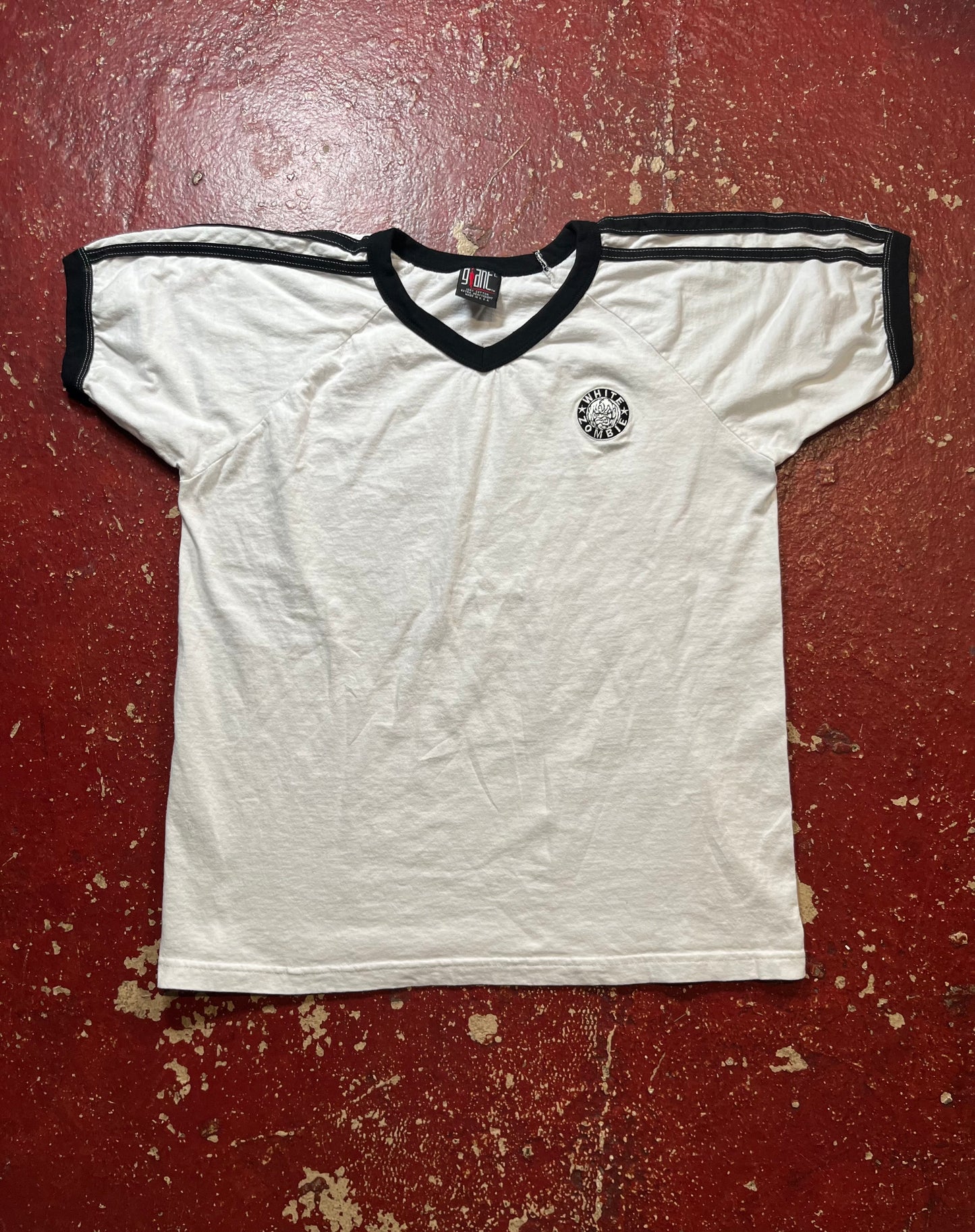90s White Zombie Vee Neck Tee