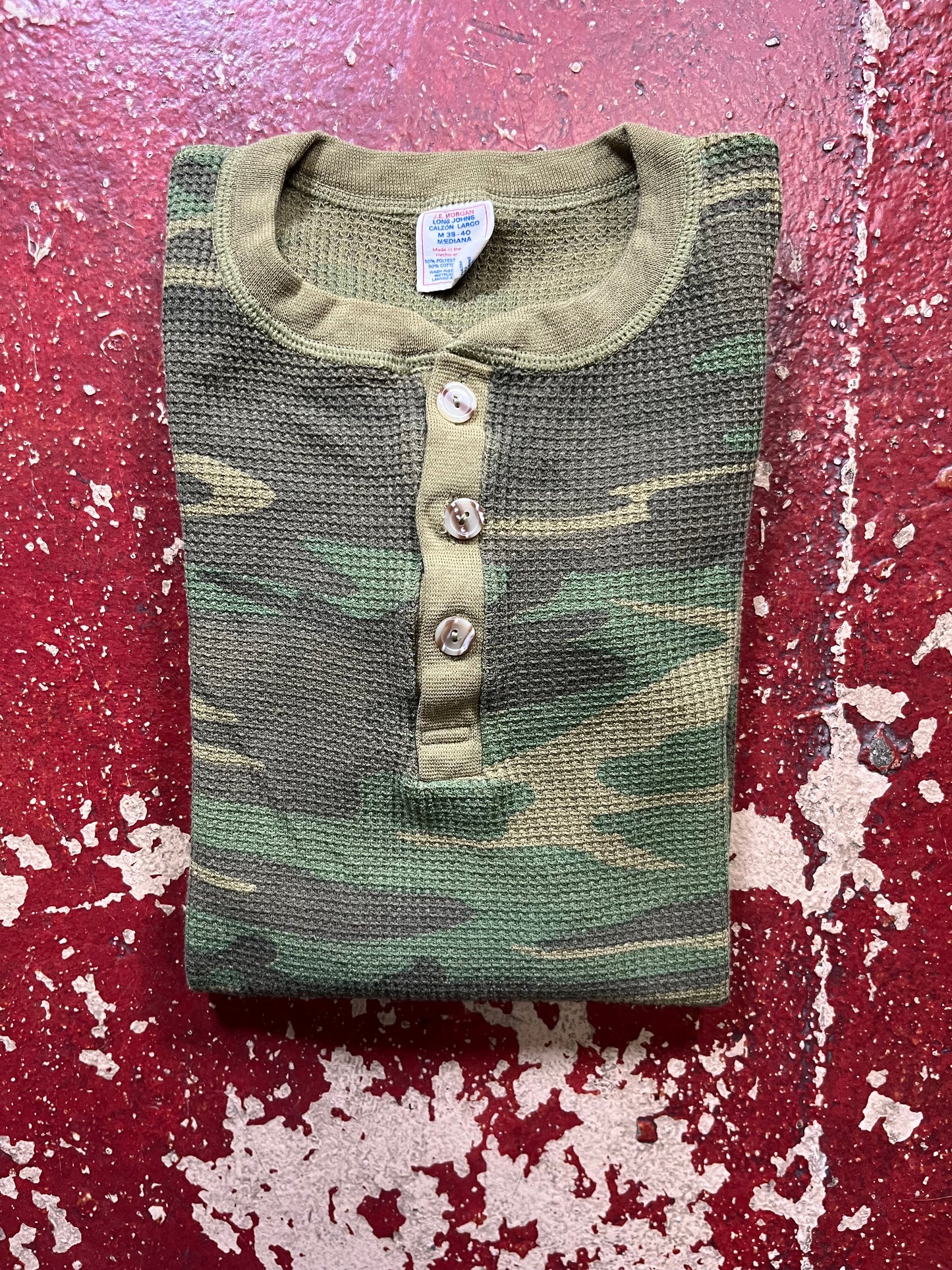 70s Camo Quarter Button Thermal